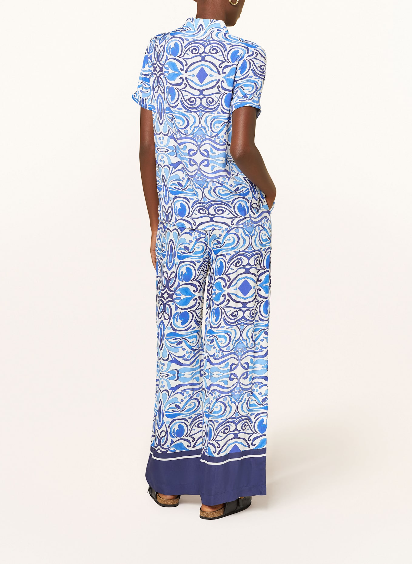 darling harbour Spodnie marlena: NIEBIESKI / BIAŁY