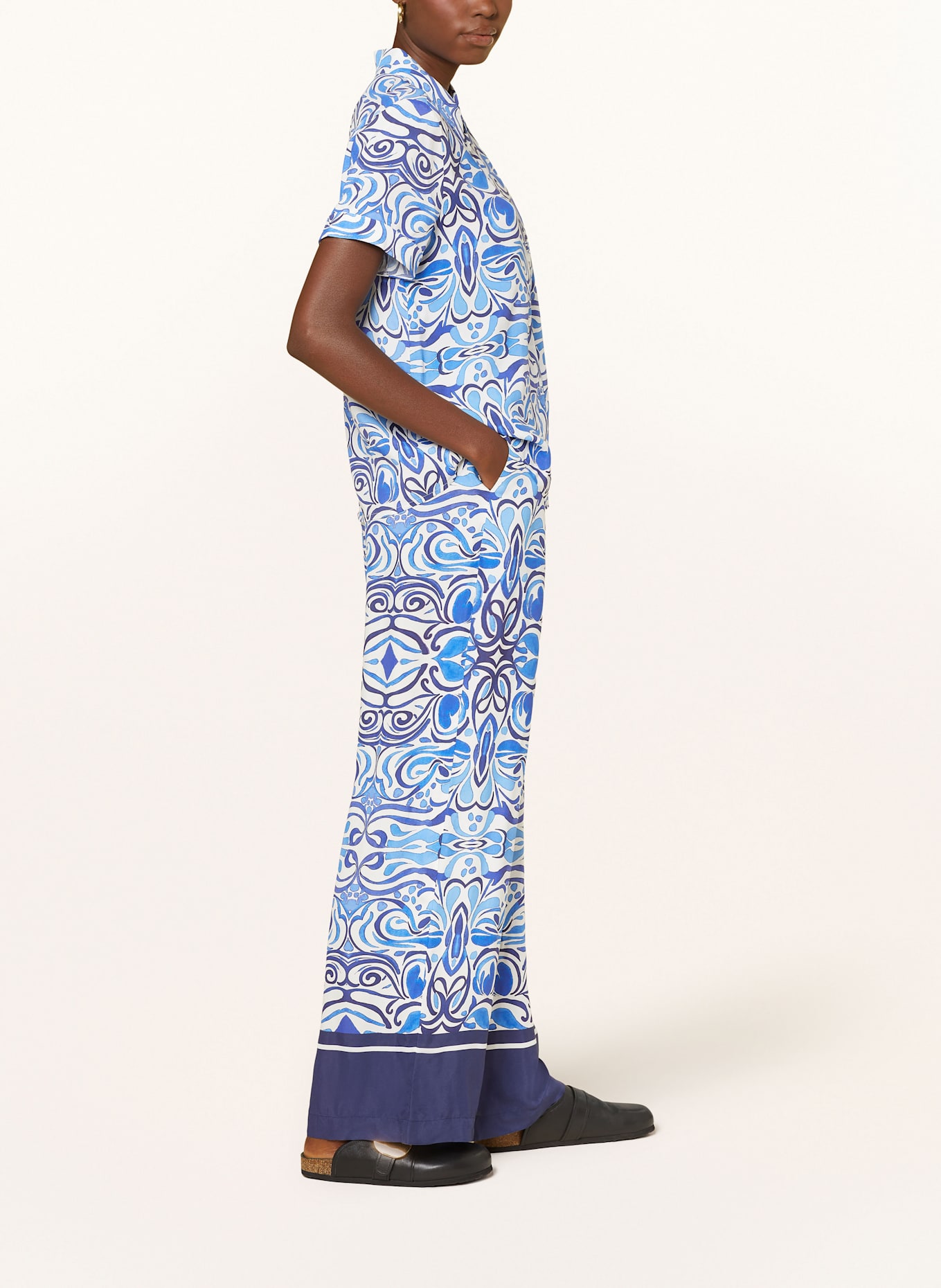 darling harbour Spodnie marlena: NIEBIESKI / BIAŁY