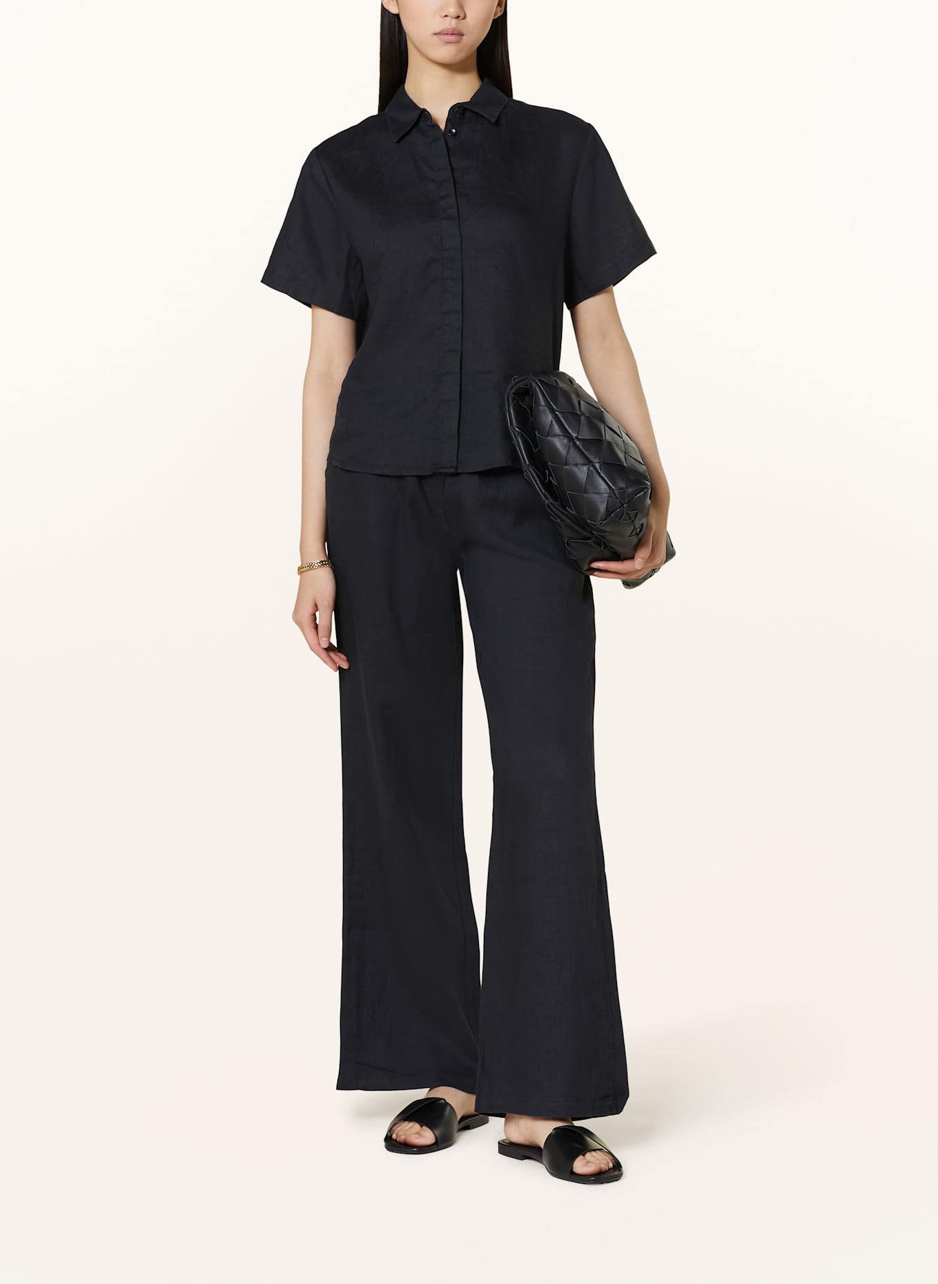 darling harbour Marlenehose aus Leinen: SCHWARZ