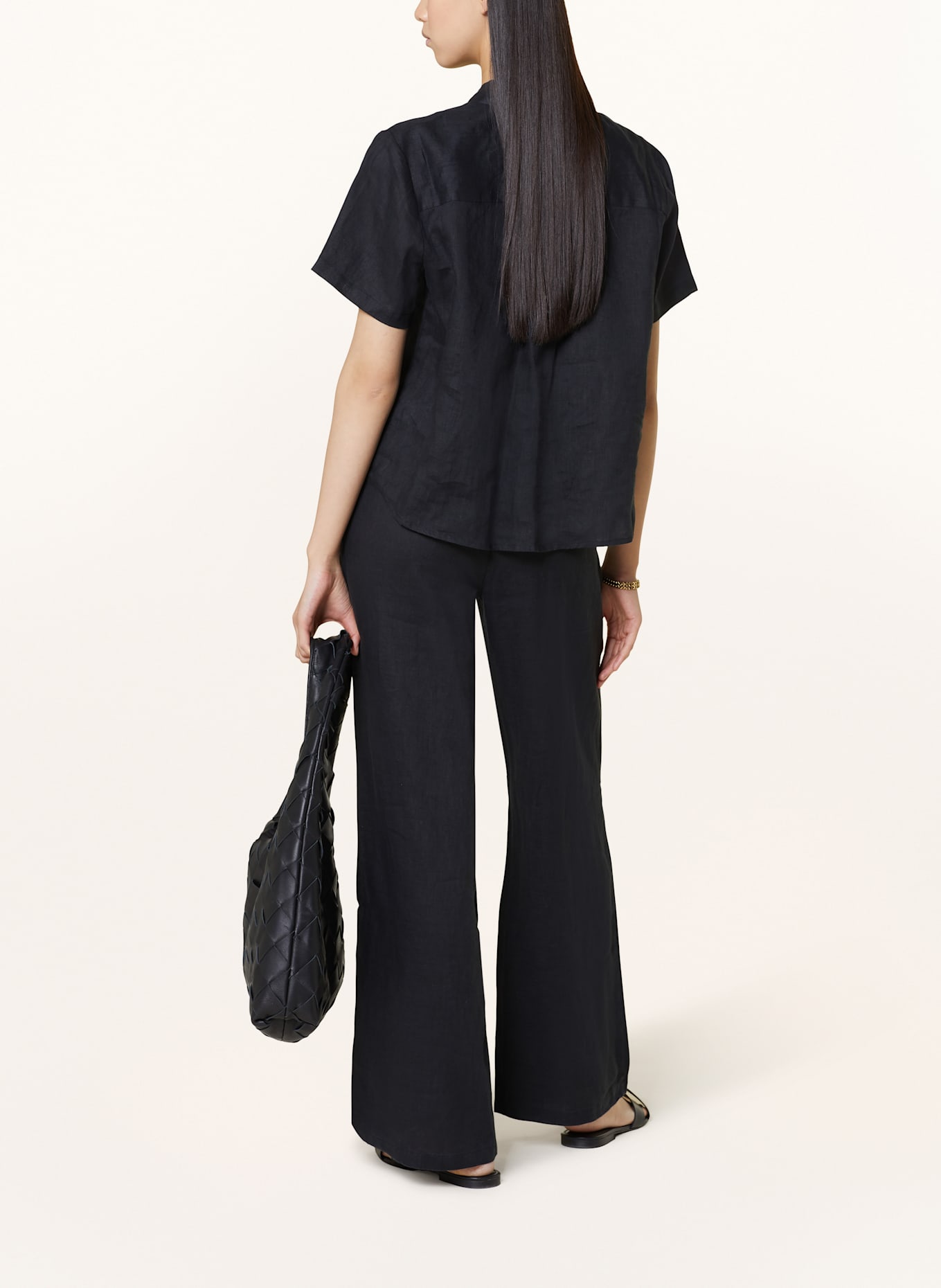 darling harbour Marlenehose aus Leinen: SCHWARZ