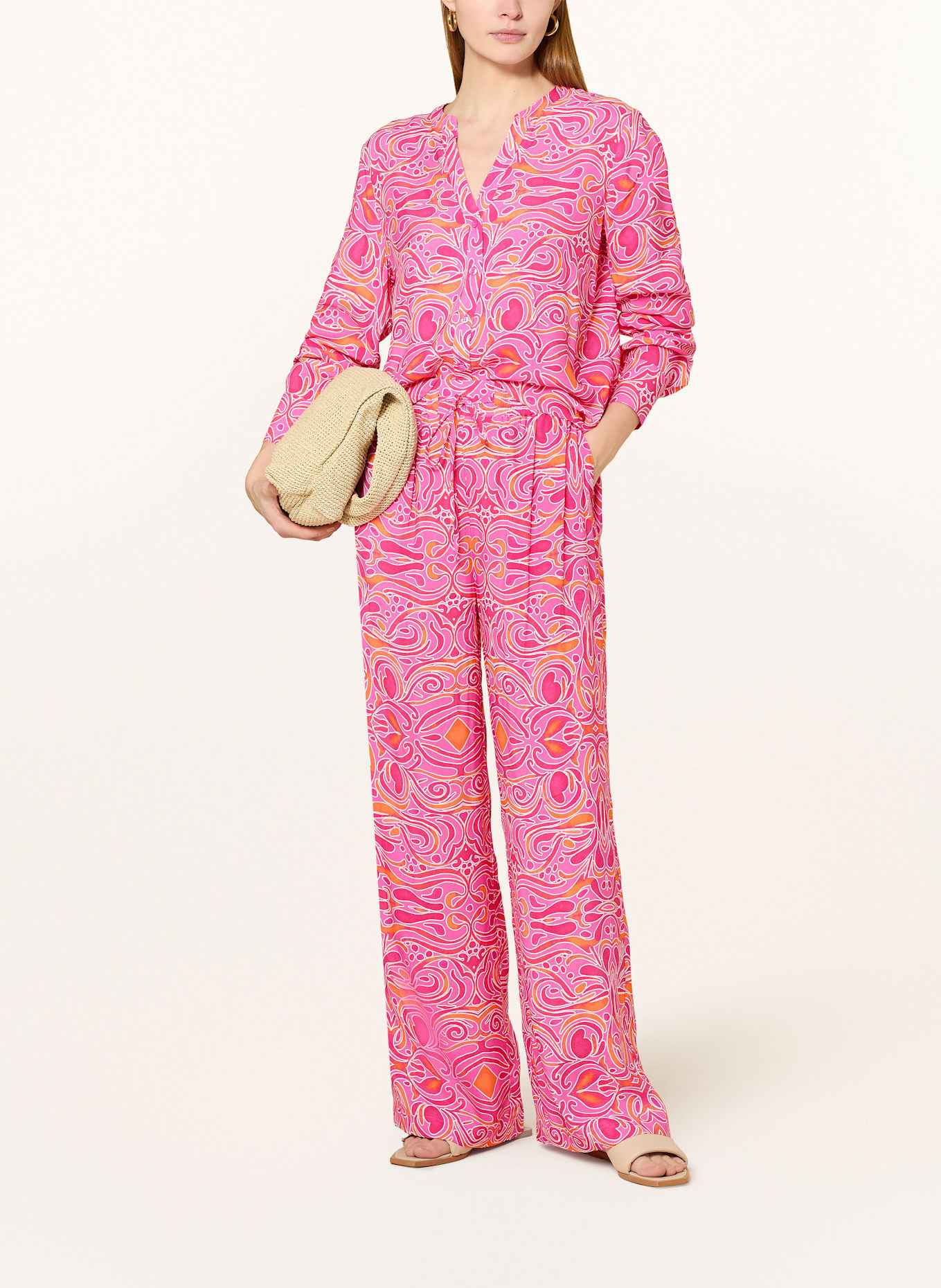 darling harbour Marlenehose: WEISS / PINK / ORANGE