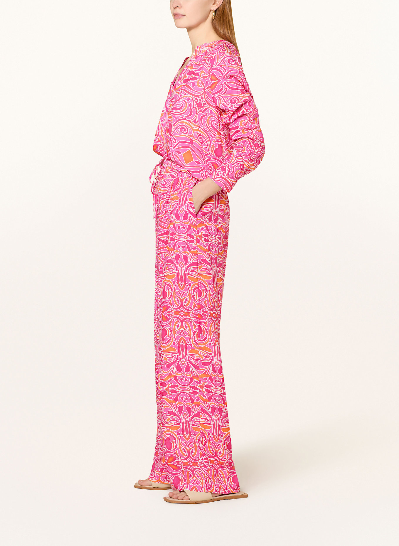 darling harbour Marlenehose: WEISS / PINK / ORANGE