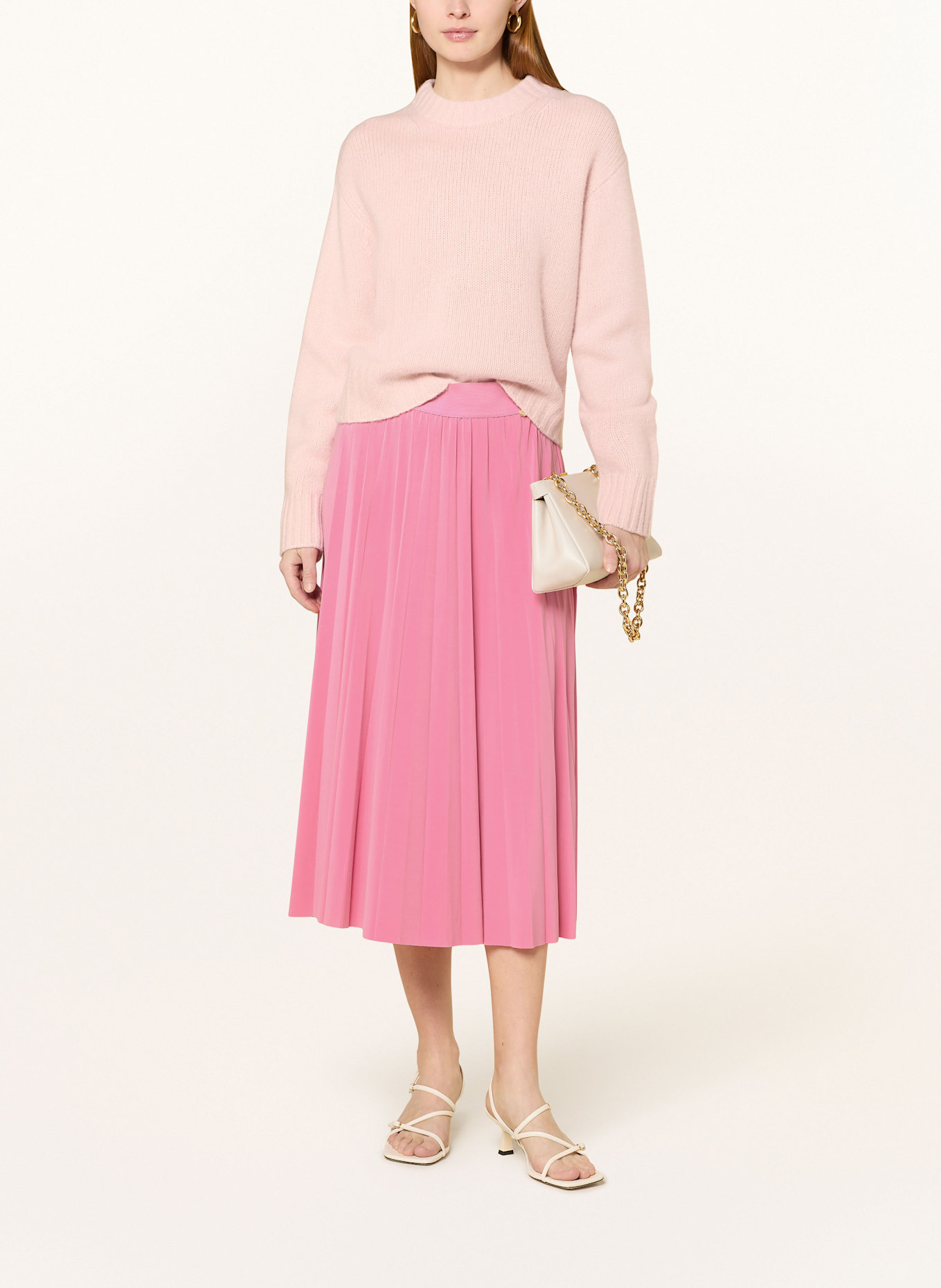 darling harbour Pleated skirt made of jersey: PINK
