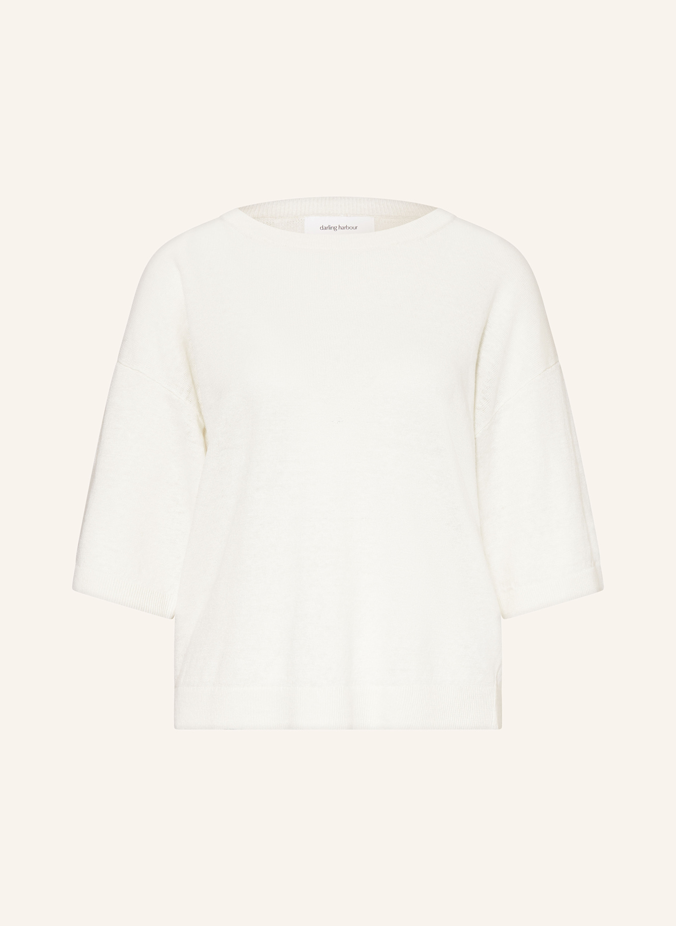 darling harbour Strickshirt aus Leinen: OFFWHITE