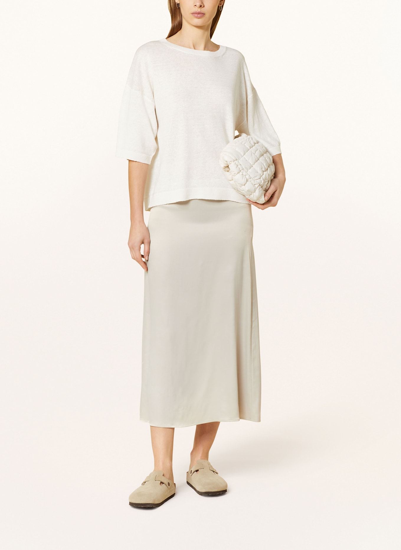 darling harbour Strickshirt aus Leinen: OFFWHITE