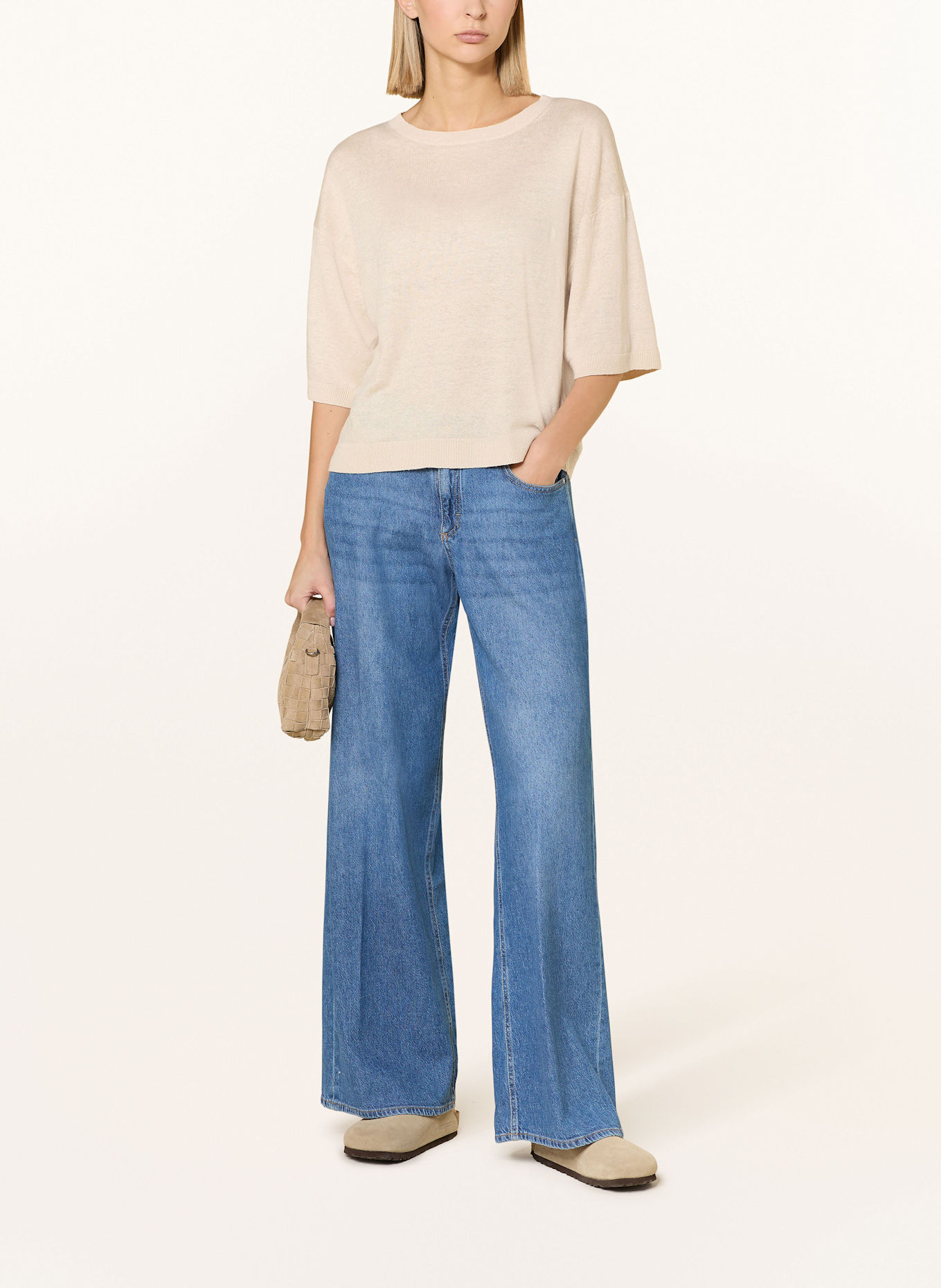 darling harbour Strickshirt aus Leinen: SAND