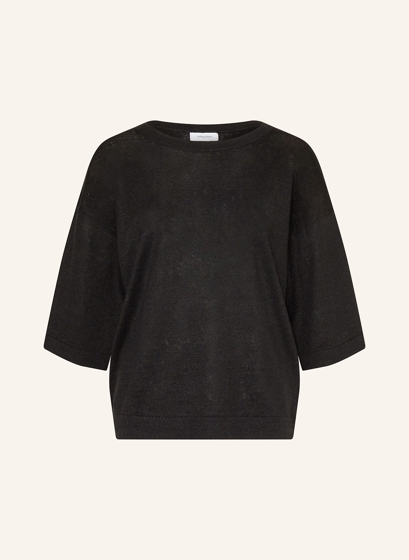 darling harbour Strickshirt aus Leinen: SCHWARZ