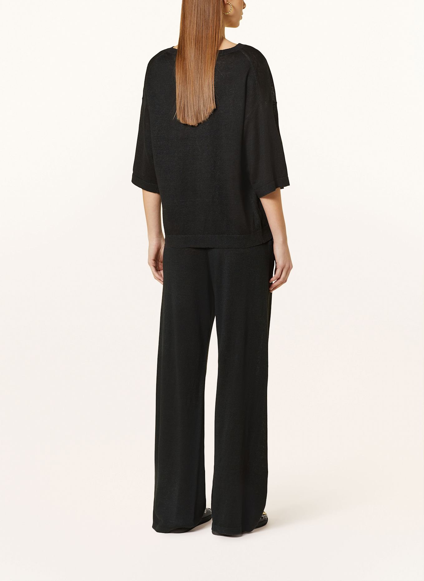 darling harbour Strickshirt aus Leinen: SCHWARZ