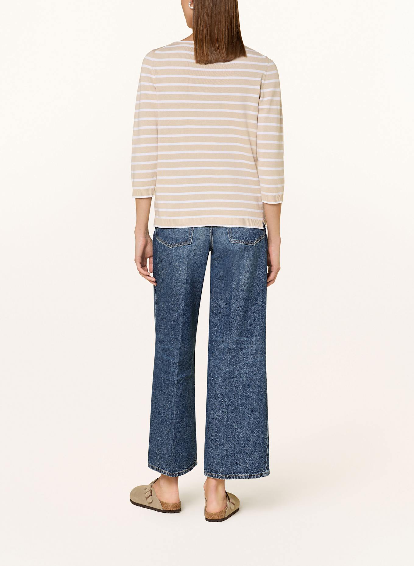 darling harbour Pullover mit 3/4-Arm: SAND / WEISS