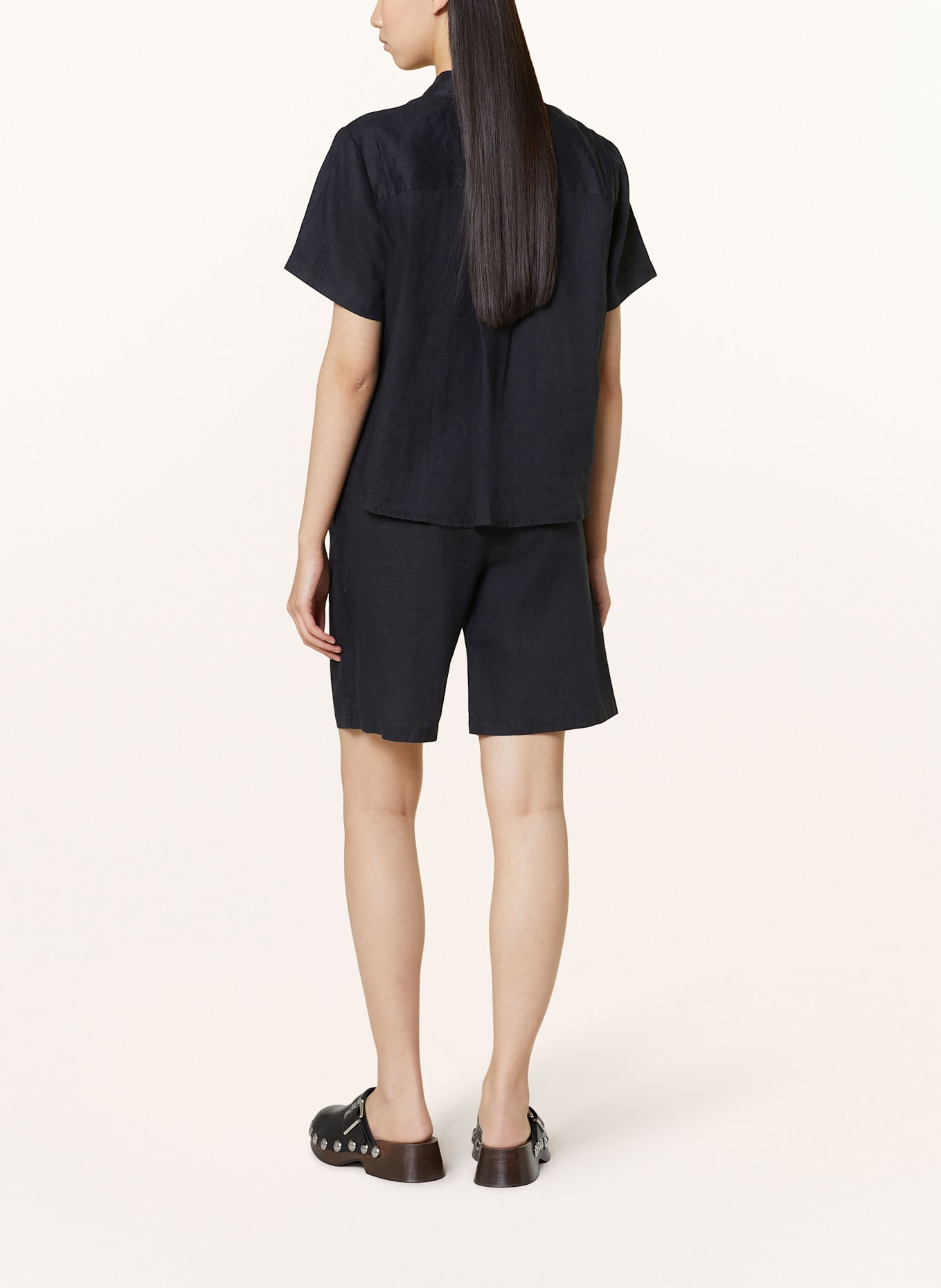 darling harbour Hemdbluse aus Leinen: SCHWARZ