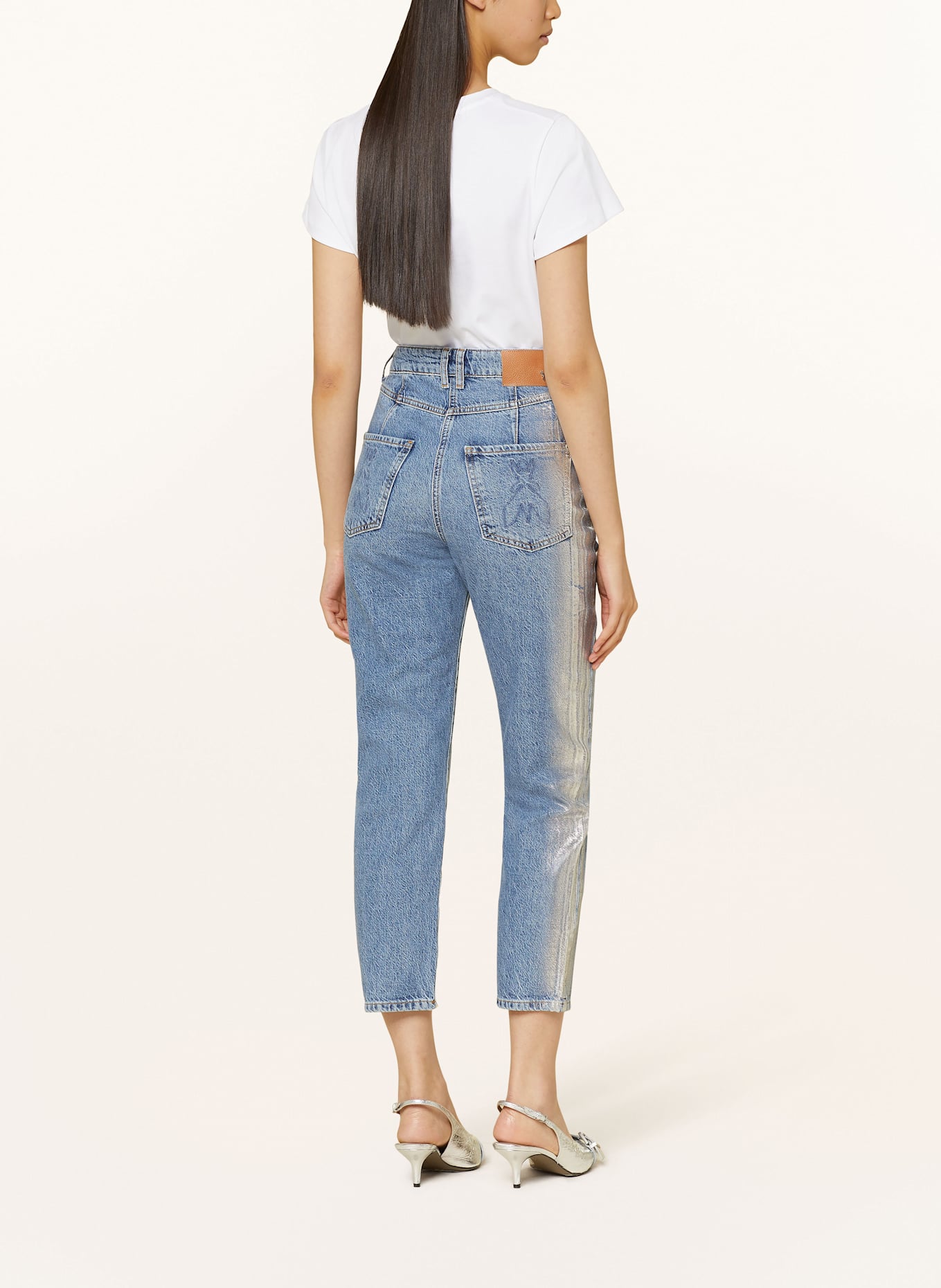 PATRIZIA PEPE 7/8-Jeans: S709 Shiny silver Coated