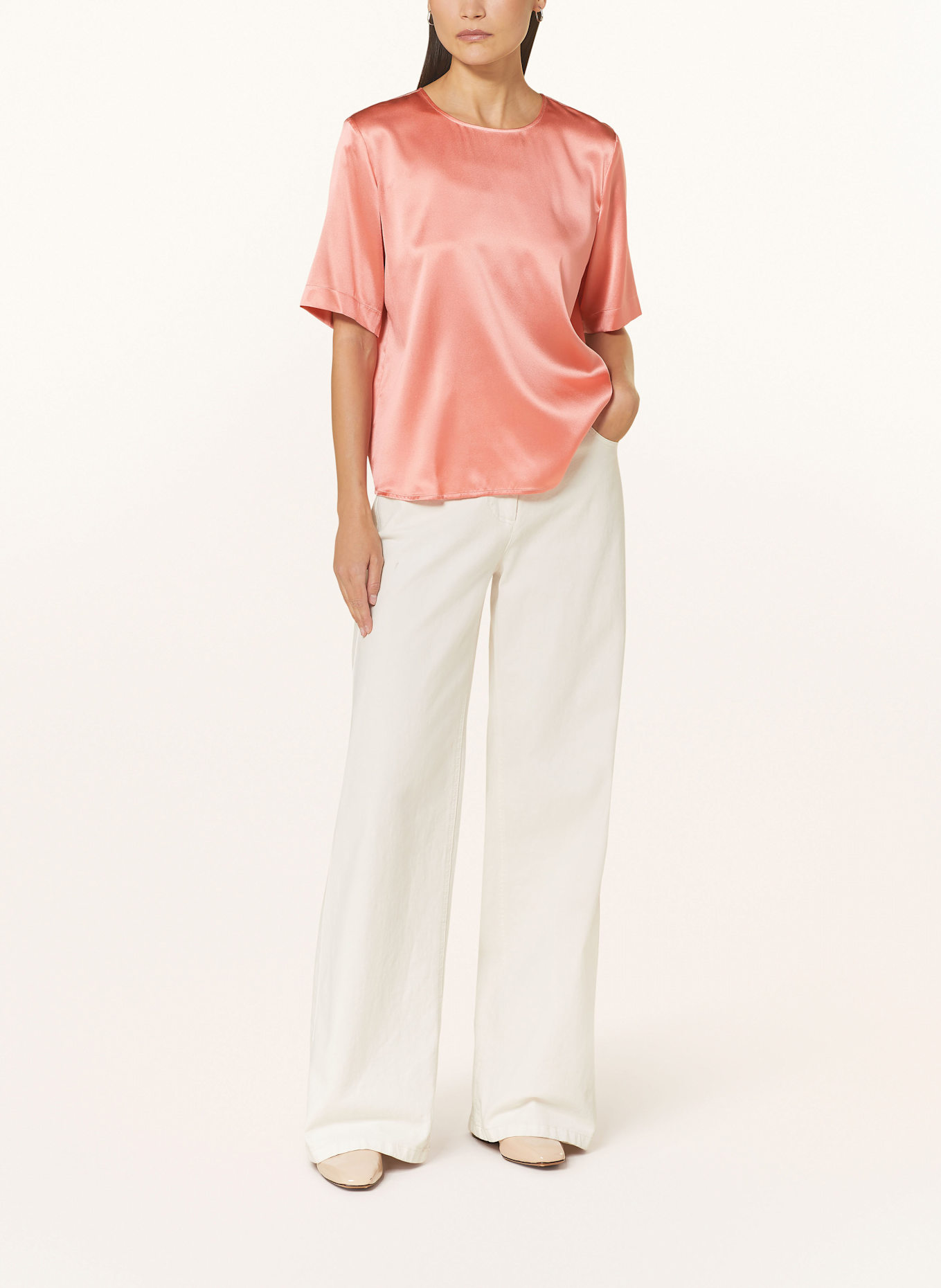 van Laack Silk shirt blouse VL-TANIMA-XX: LIGHT RED