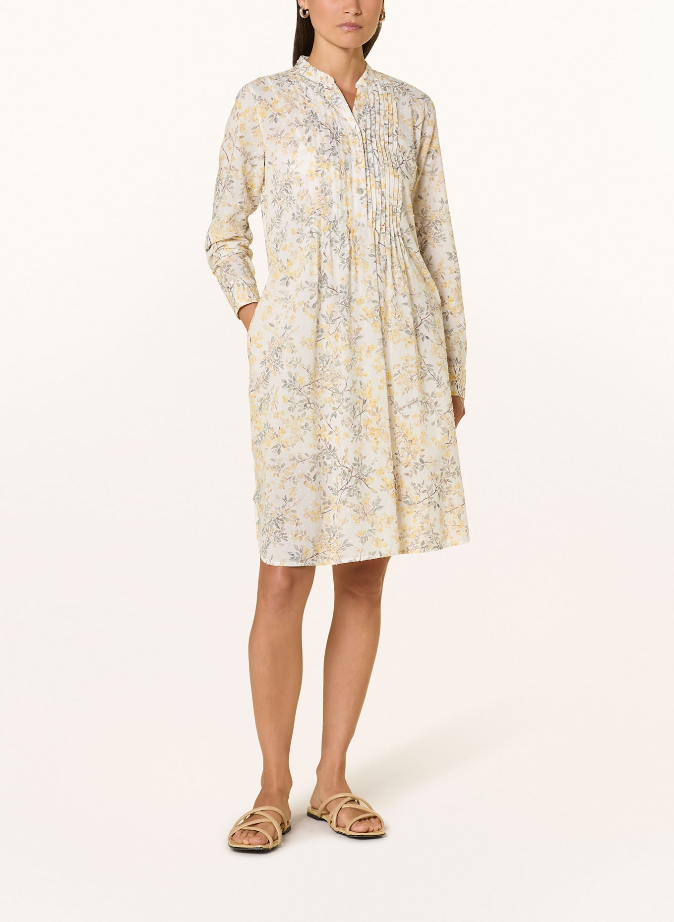 van Laack Kleid VL-KASUMI-SKLV: ECRU / HELLGELB / KHAKI