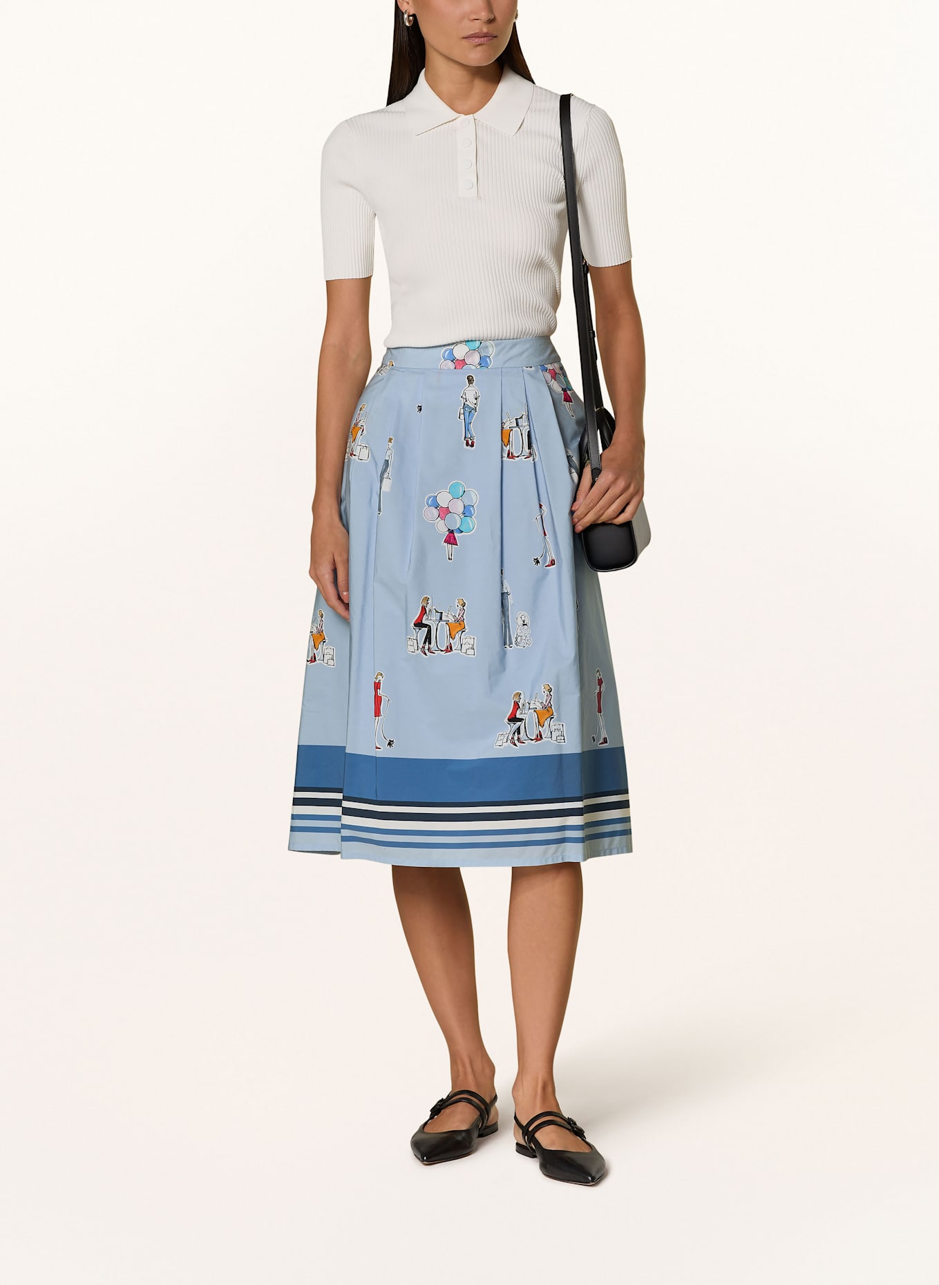 van Laack Faltenrock VL-RELLA-PX: HELLBLAU / WEISS / HELLROSA