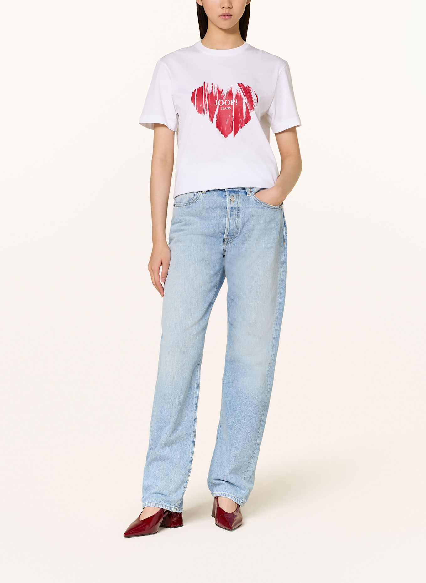 JOOP! JEANS T-Shirt TESSA: WEISS / ROT