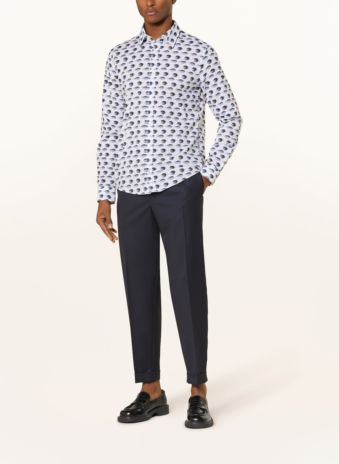 JOOP! JEANS Hemd HANSON Comfort Fit: DUNKELBLAU / WEISS