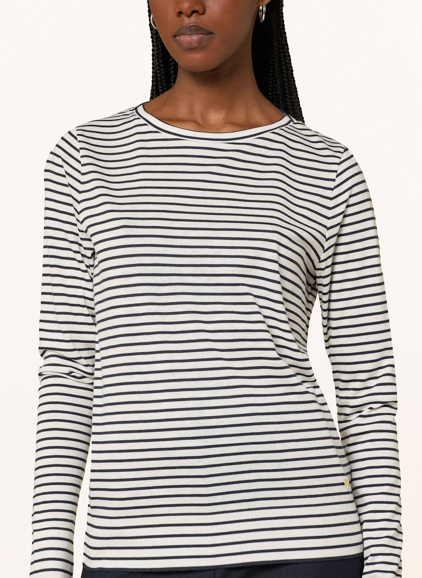 windsor. Longsleeve, Farbe: WEISS/ DUNKELBLAU (Bild 4)
