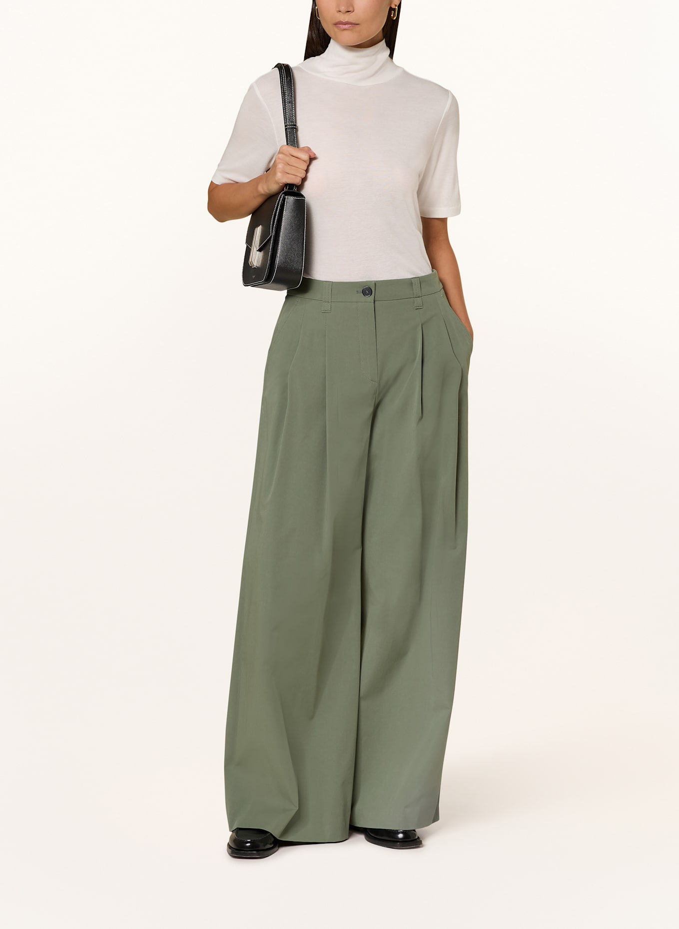 windsor. Wide leg trousers: OLIVE