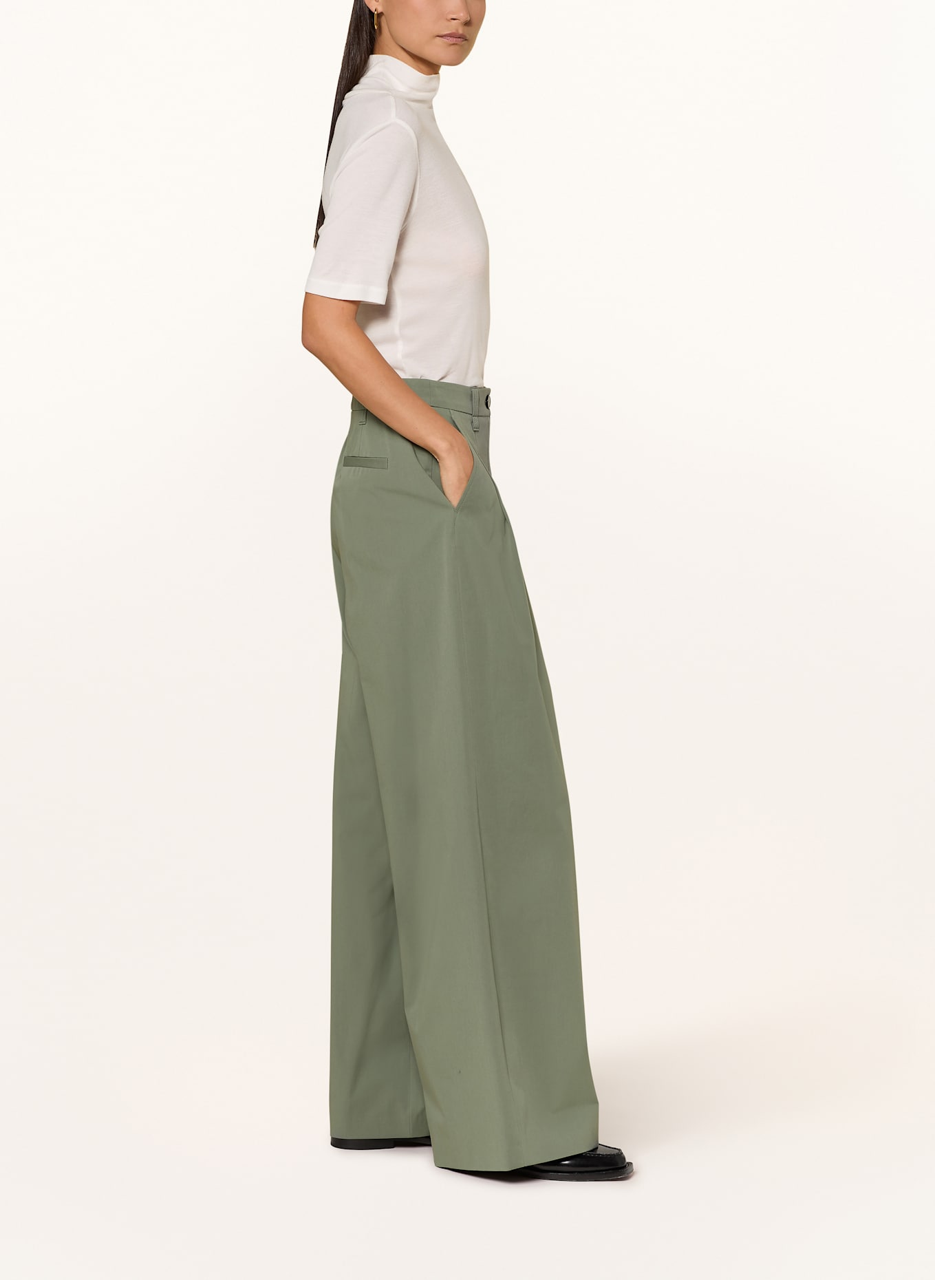 windsor. Wide leg trousers: OLIVE