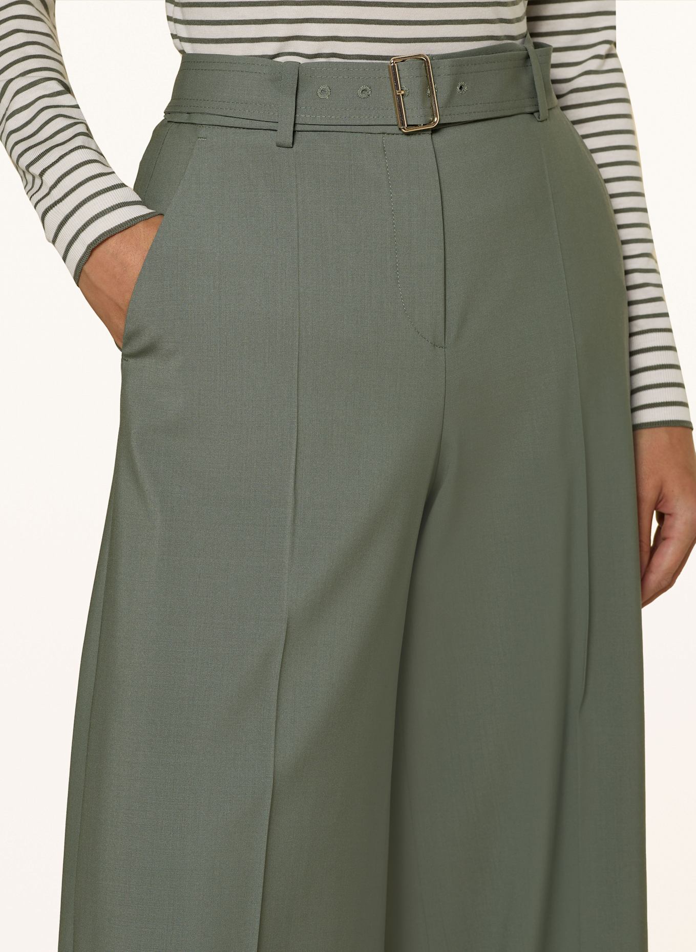 windsor. Wide leg trousers: GREEN