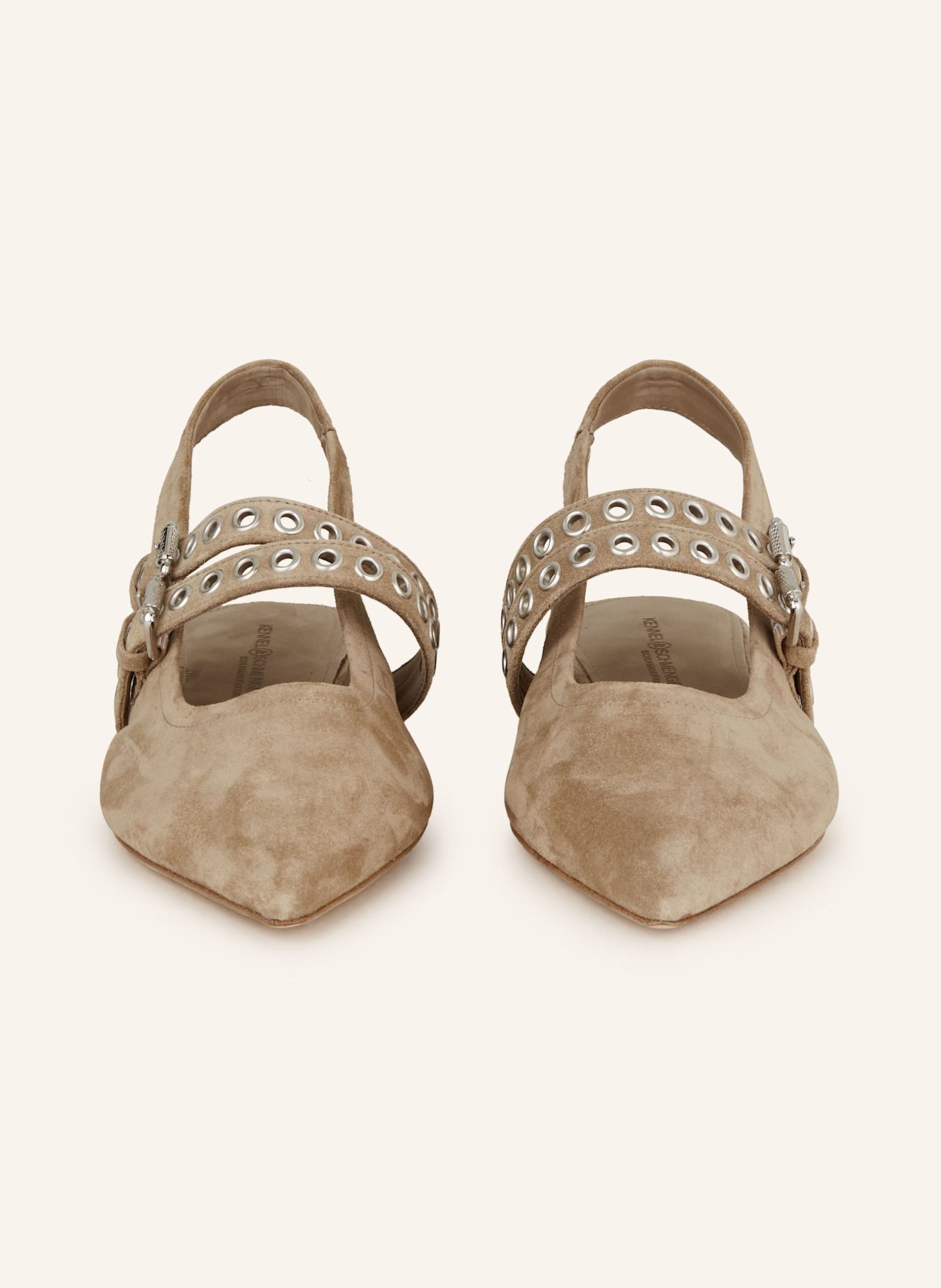 KENNEL & SCHMENGER Slingballerinas GRETA mit Nieten: TAUPE