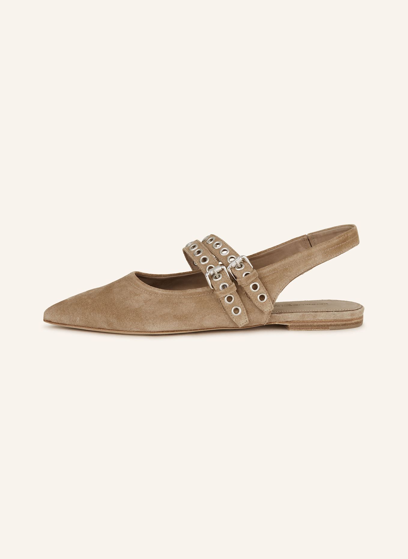 KENNEL & SCHMENGER Slingballerinas GRETA mit Nieten: TAUPE