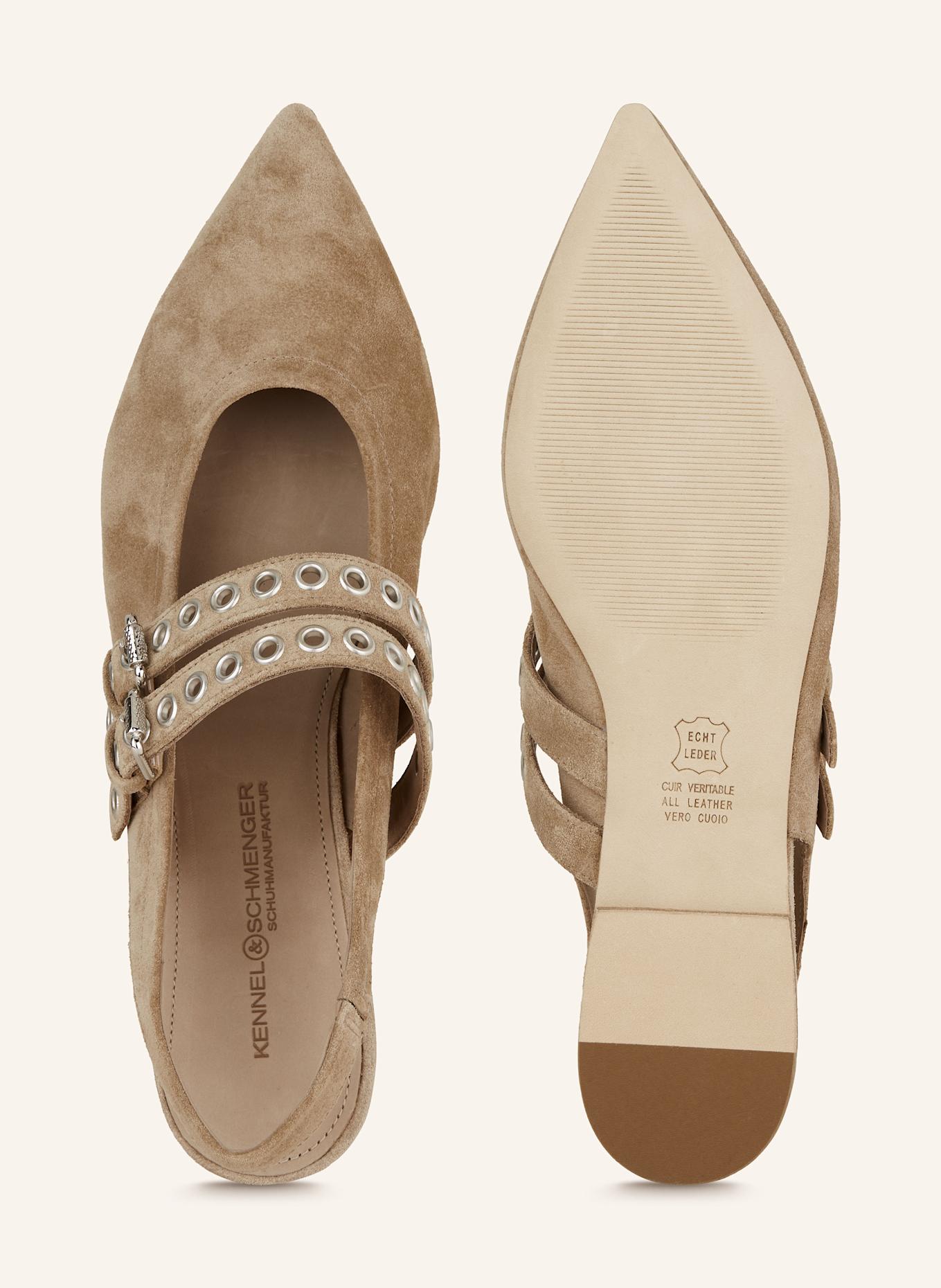 KENNEL & SCHMENGER Slingballerinas GRETA mit Nieten: TAUPE