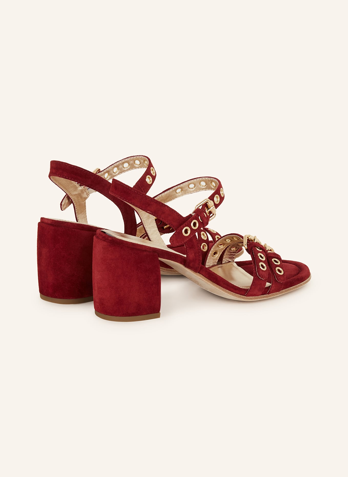 KENNEL & SCHMENGER VIOLA sandals: DARK RED / GOLD