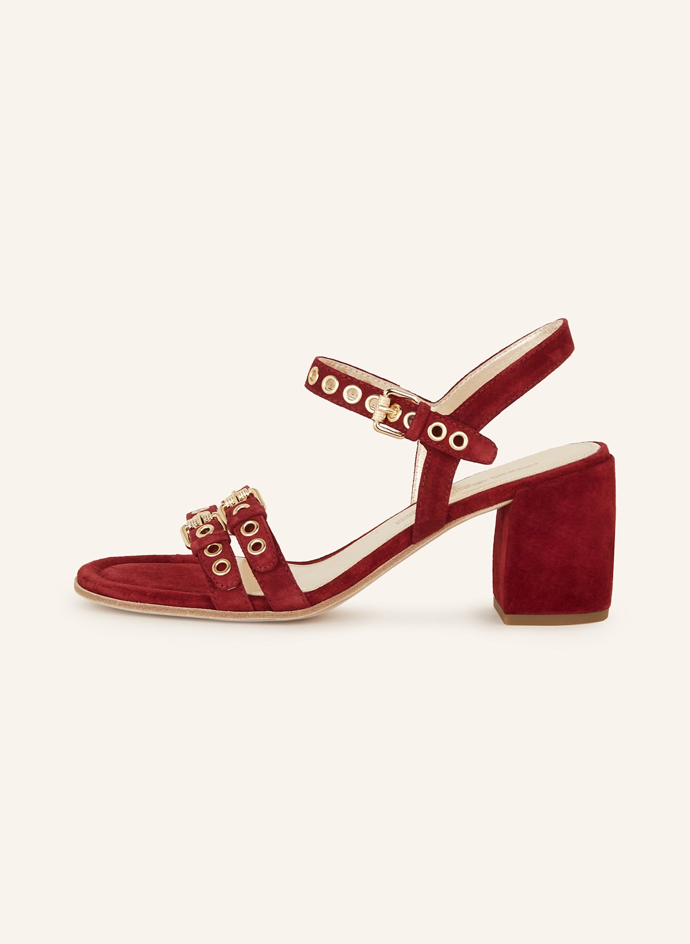 KENNEL & SCHMENGER VIOLA sandals: DARK RED / GOLD