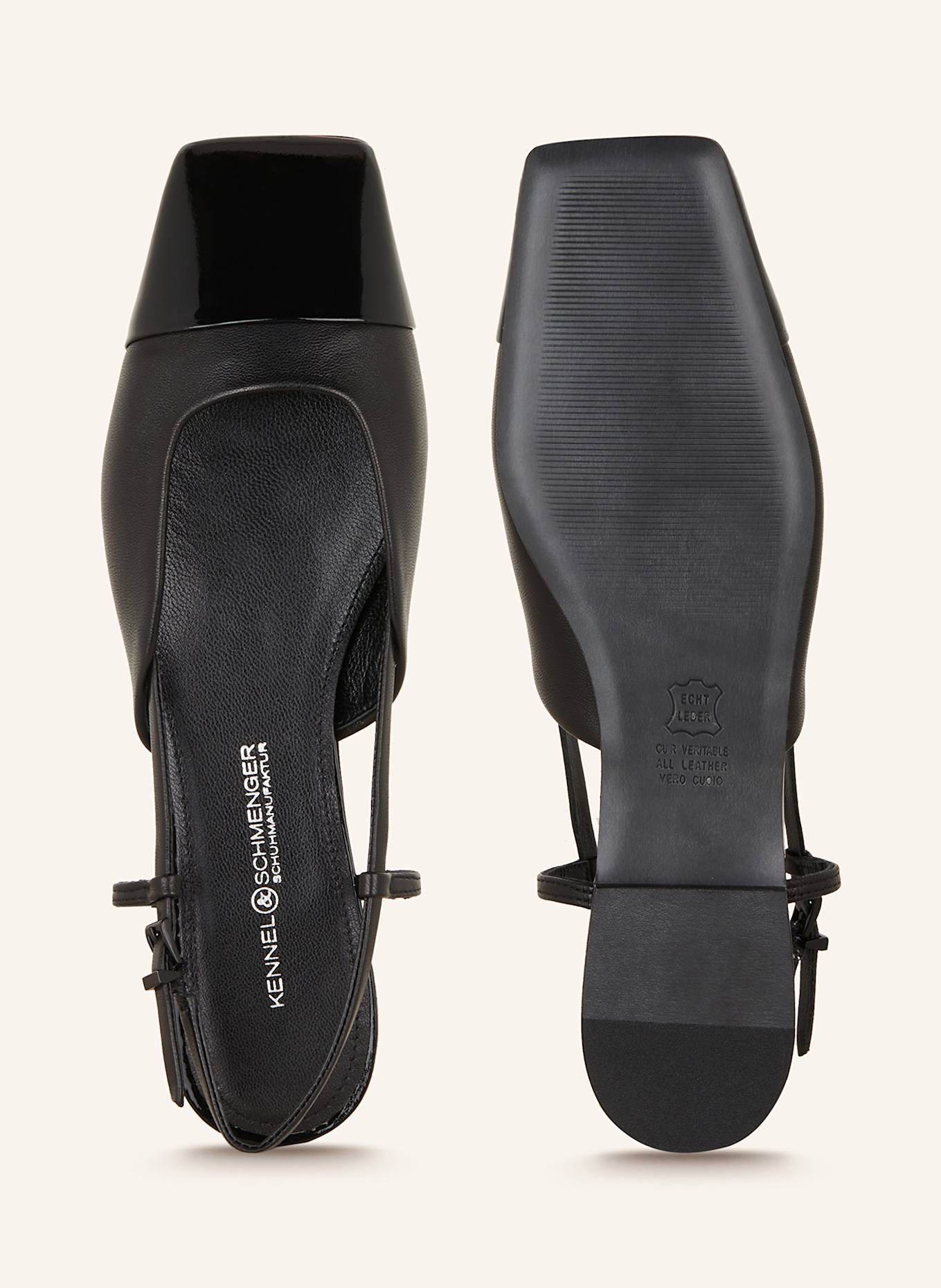 KENNEL & SCHMENGER Sling baleríny LEILA: ČERNÁ