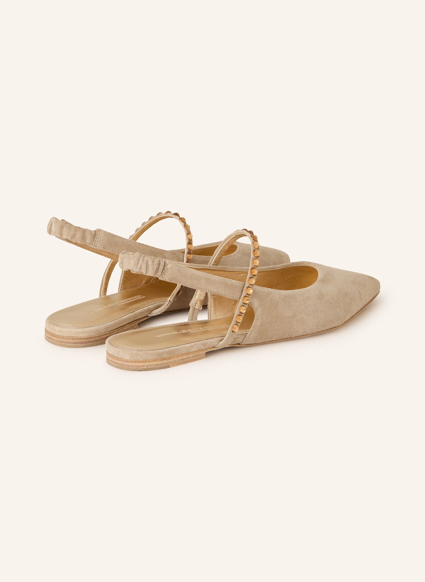 KENNEL & SCHMENGER Slingback ballet flats GRETA with decorative gems: TAUPE