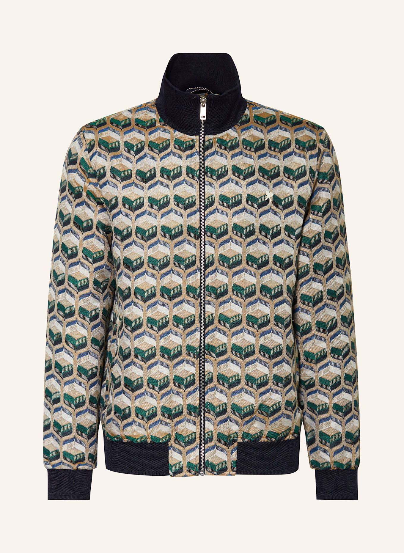 SCOTCH & SODA Blouson: BEIGE/ GRÜN/ DUNKELBLAU