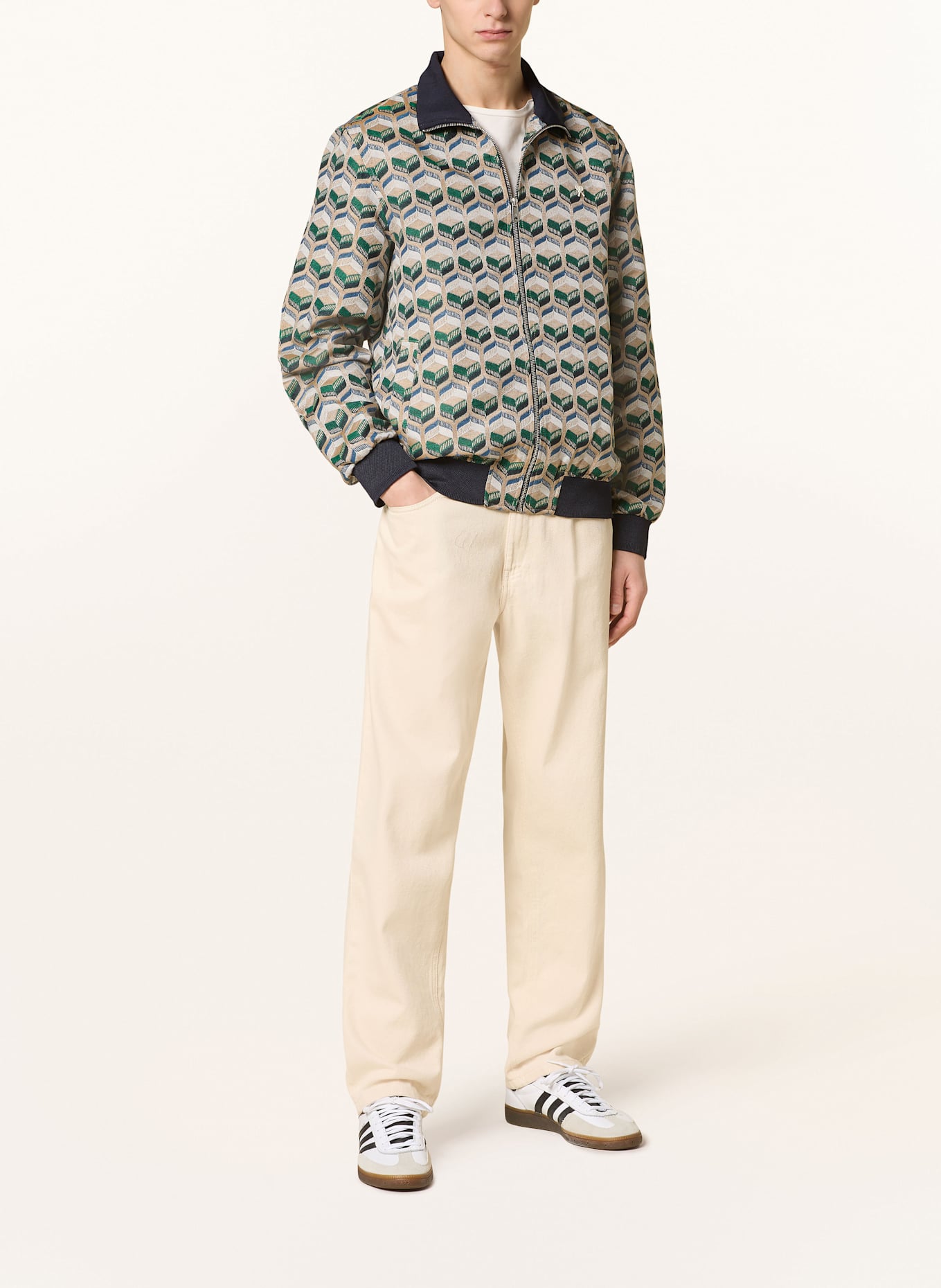 SCOTCH & SODA Blouson: BEIGE/ GRÜN/ DUNKELBLAU