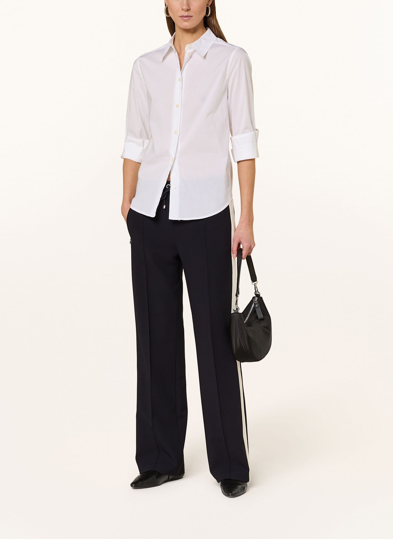 MAC Marlenehose CHIARA mit Galonstreifen: DUNKELBLAU / WEISS