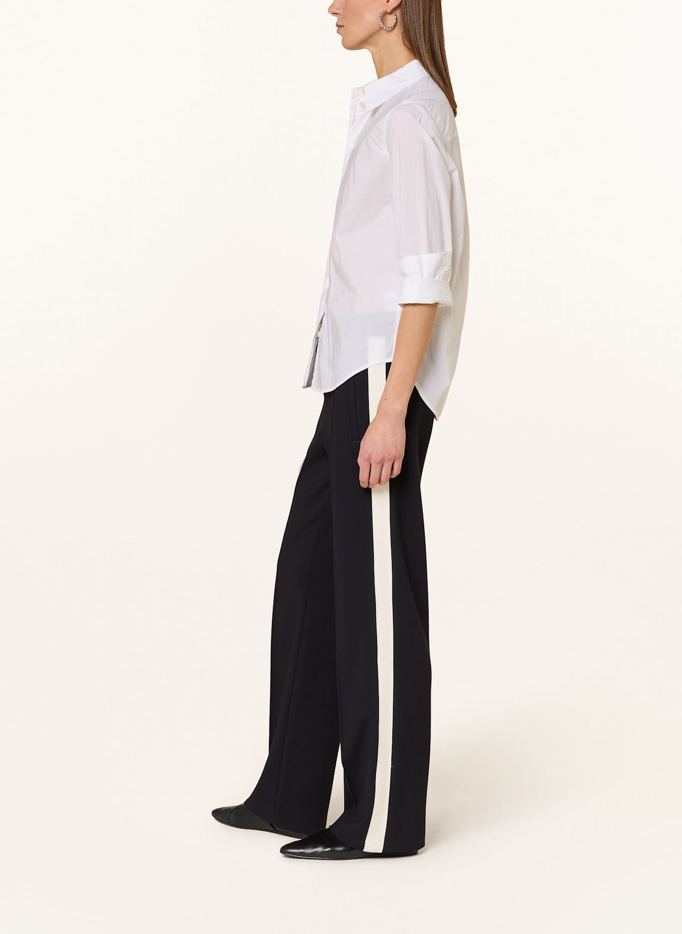 MAC Marlenehose CHIARA mit Galonstreifen: DUNKELBLAU / WEISS