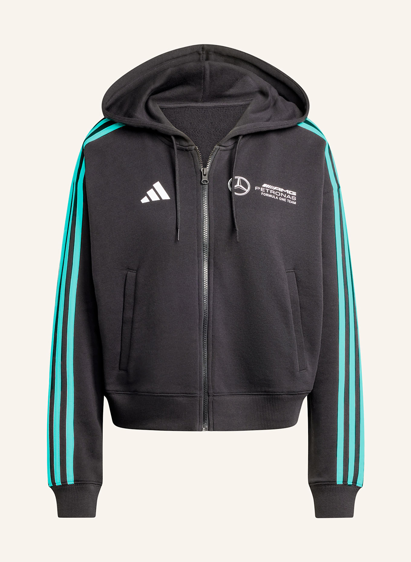adidas Hoodie MERCEDES - AMG PETRONAS FORMULA ONE TEAM DNA: SCHWARZ/ MINT