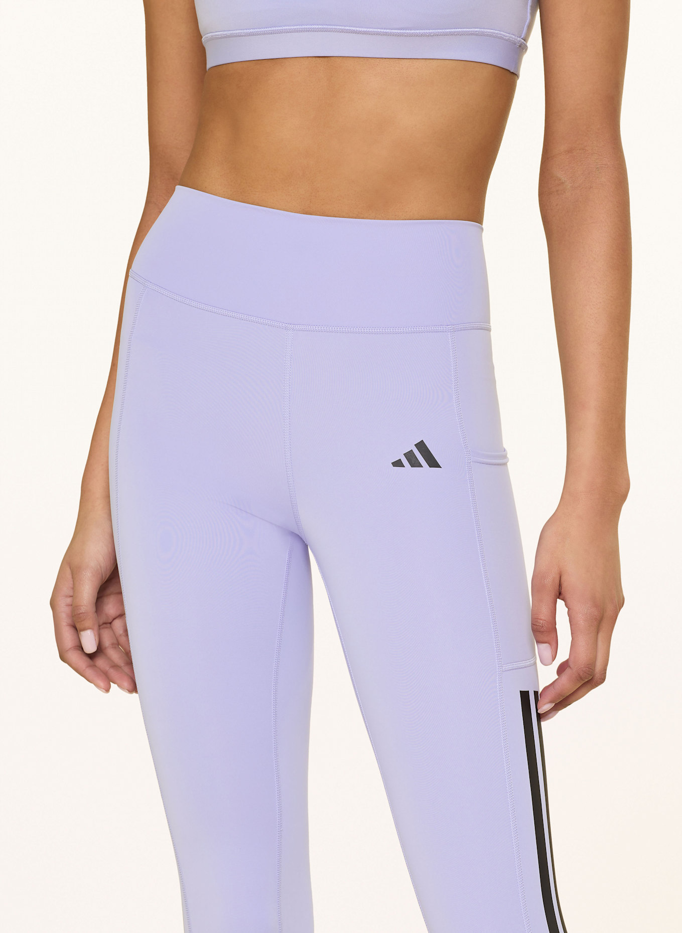 adidas Tights OPTIME 3-STRIPES: HELLLILA/ SCHWARZ