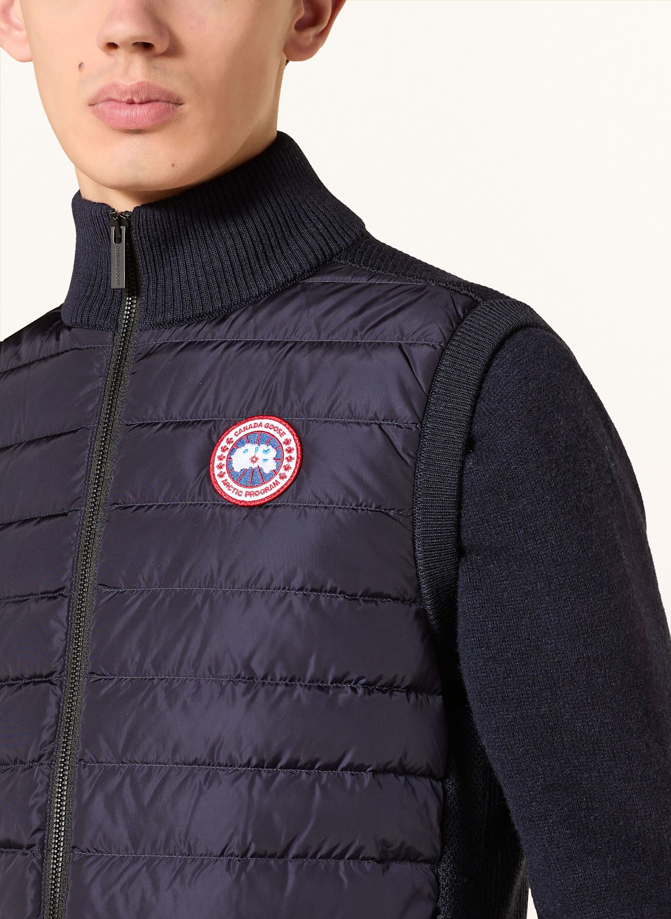 CANADA GOOSE Down vest HYBRIDGE in mixed materials , Color: DARK BLUE (Image 4)