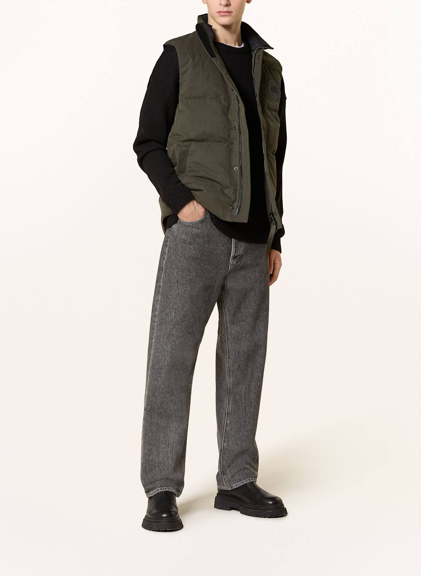 CANADA GOOSE Down vest GARSON: DARK GREEN