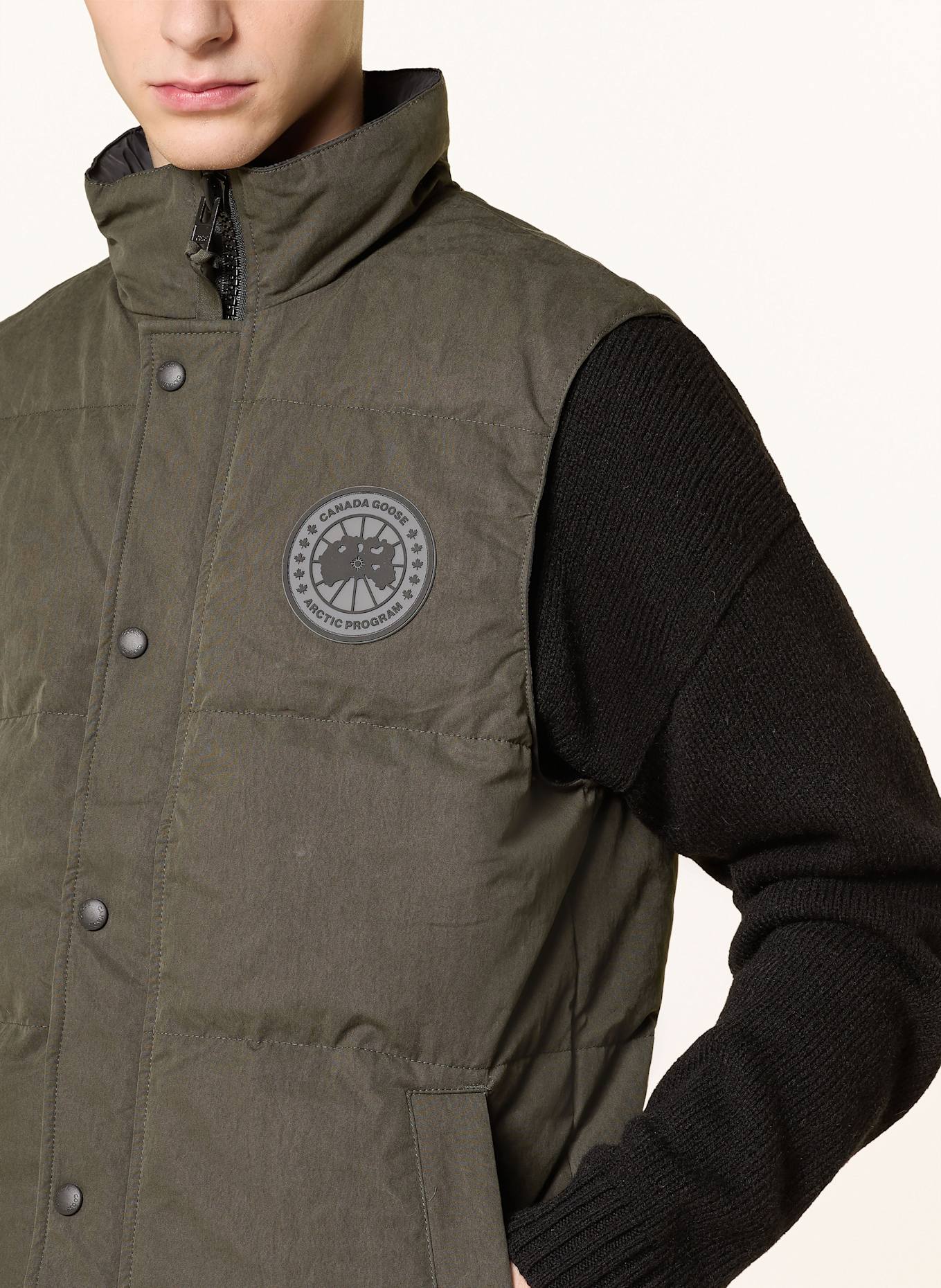 CANADA GOOSE Down vest GARSON: DARK GREEN
