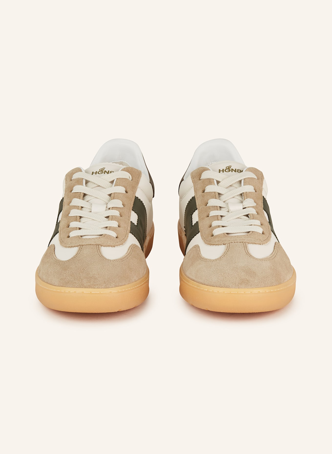 HOGAN Sneakersy COOL: KREMOWY/ SZARY/ CIEMNOBRĄZOWY