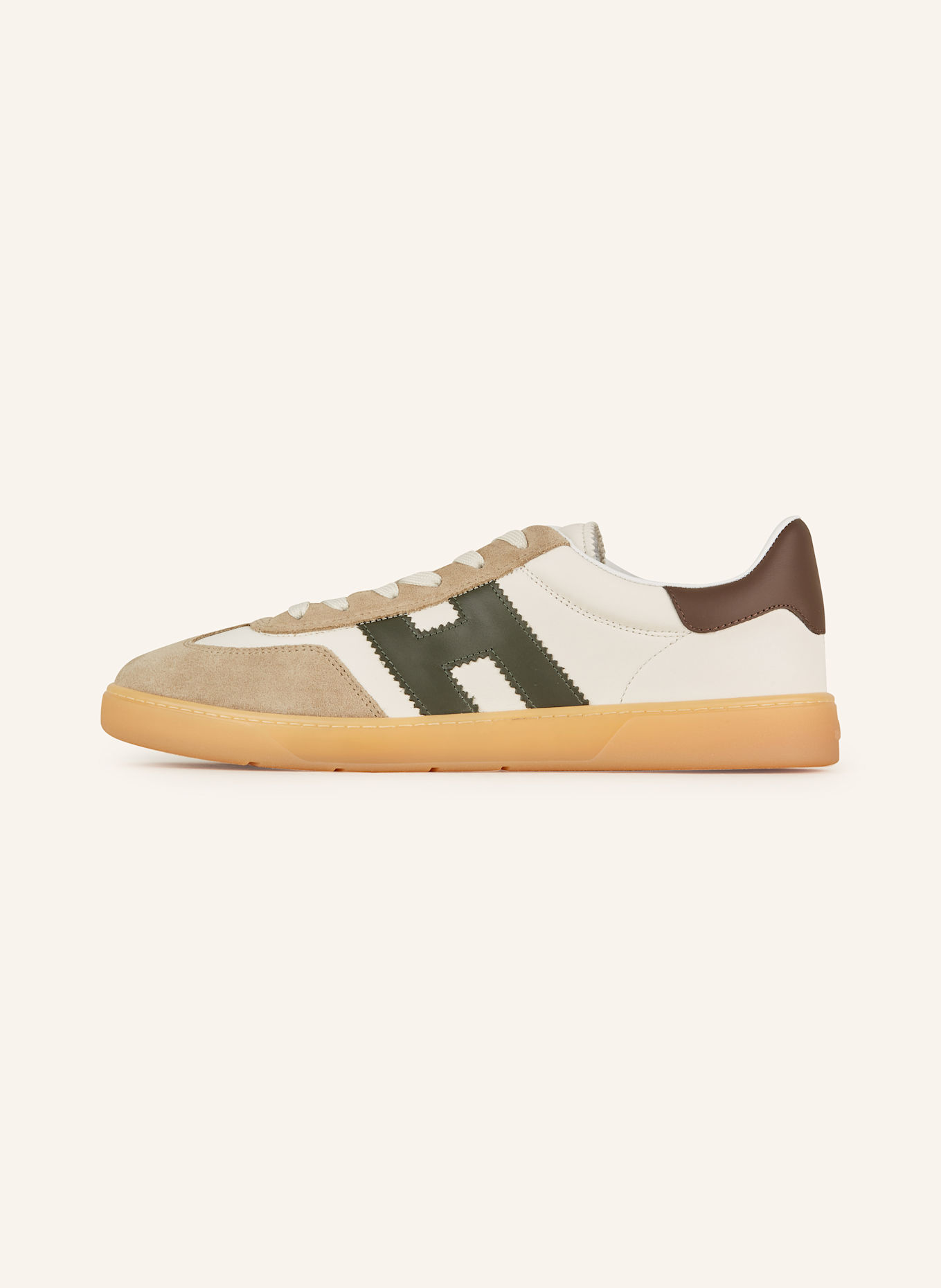 HOGAN Sneakersy COOL: KREMOWY/ SZARY/ CIEMNOBRĄZOWY