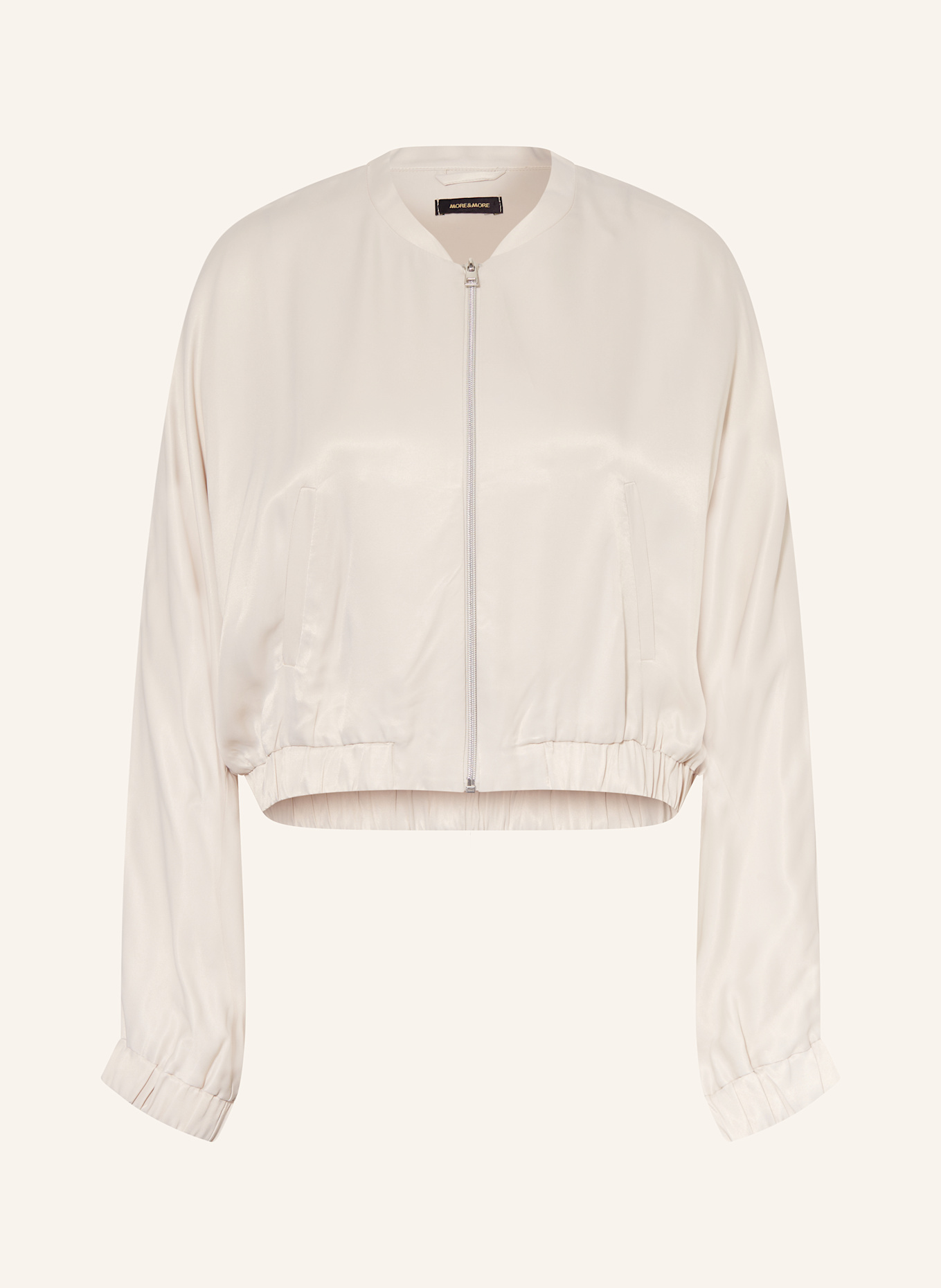 MORE & MORE Blouson aus Satin: CREME