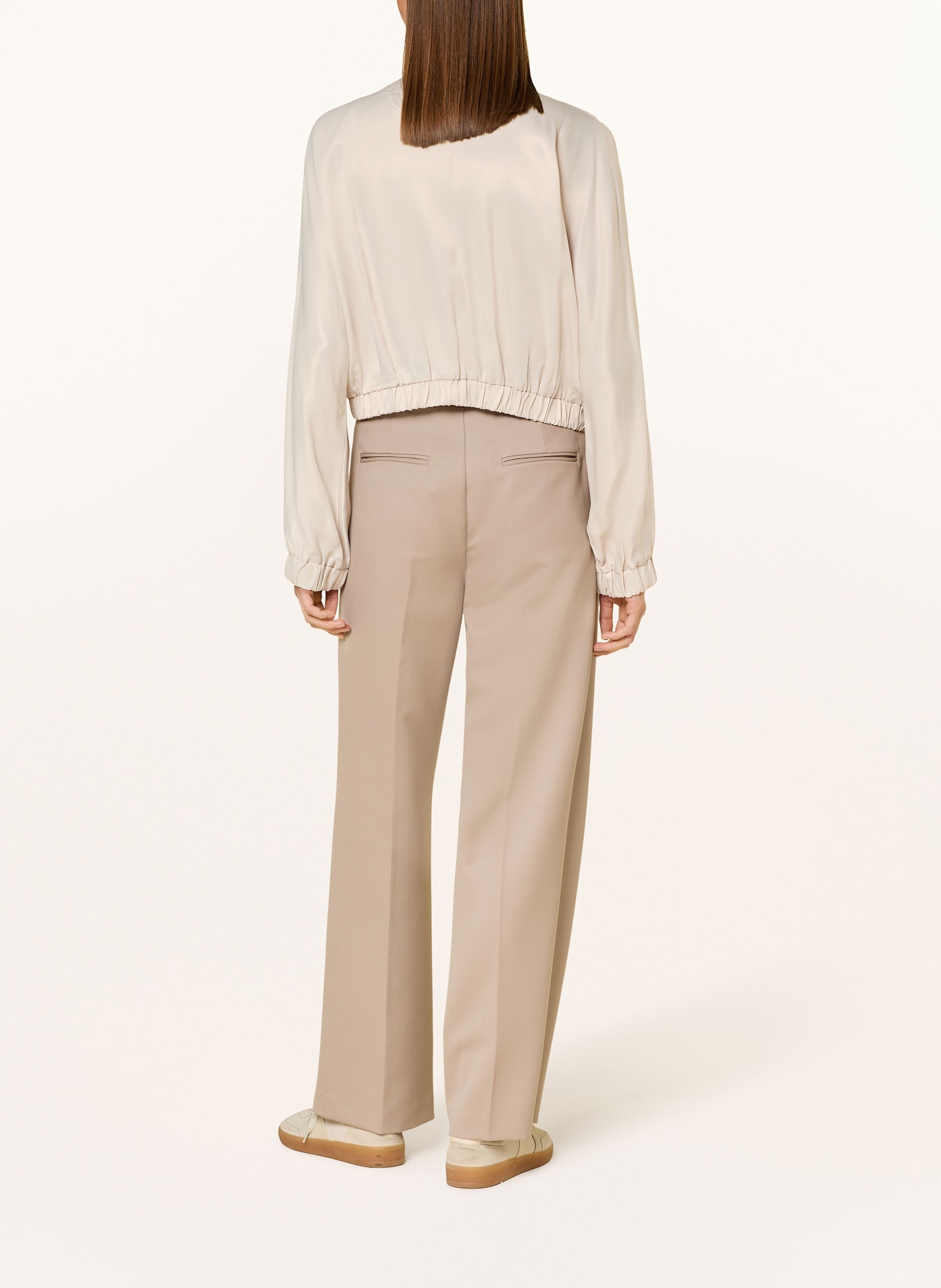 MORE & MORE Blouson aus Satin: CREME