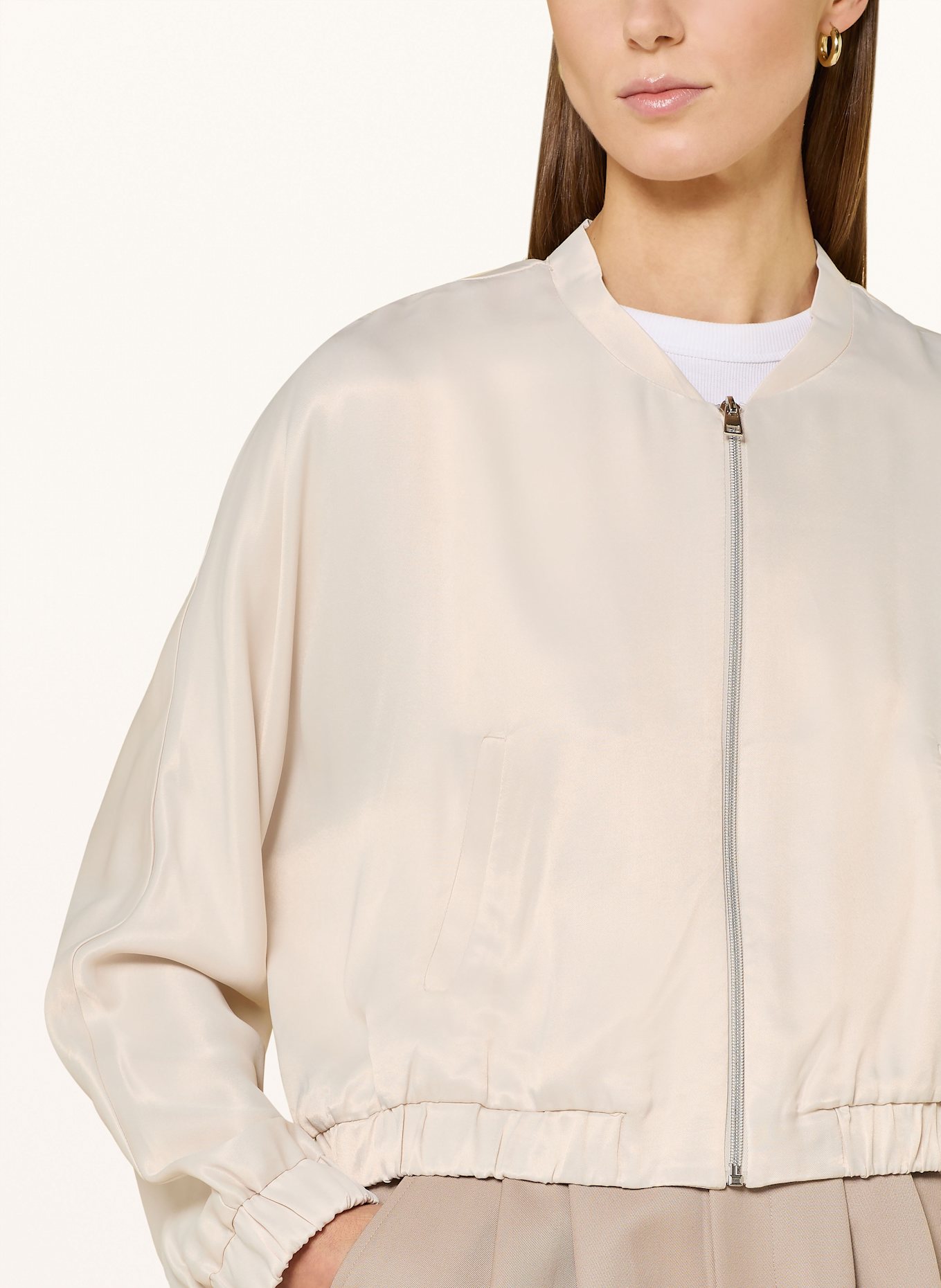 MORE & MORE Blouson aus Satin: CREME