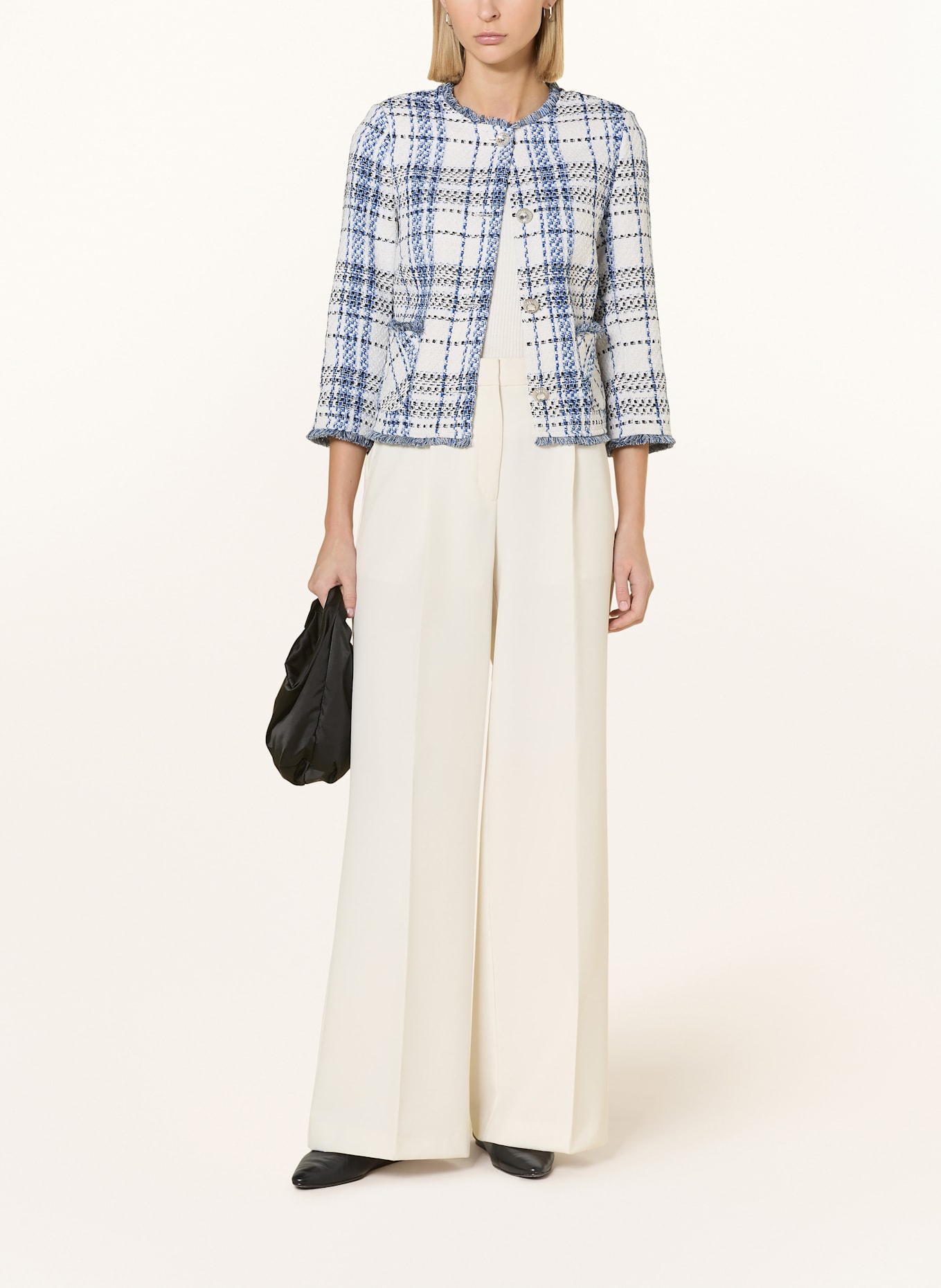 MORE & MORE Buklé bunda s 3/4 rukávem: REŽNÁ / MODRÁ / ČERNÁ