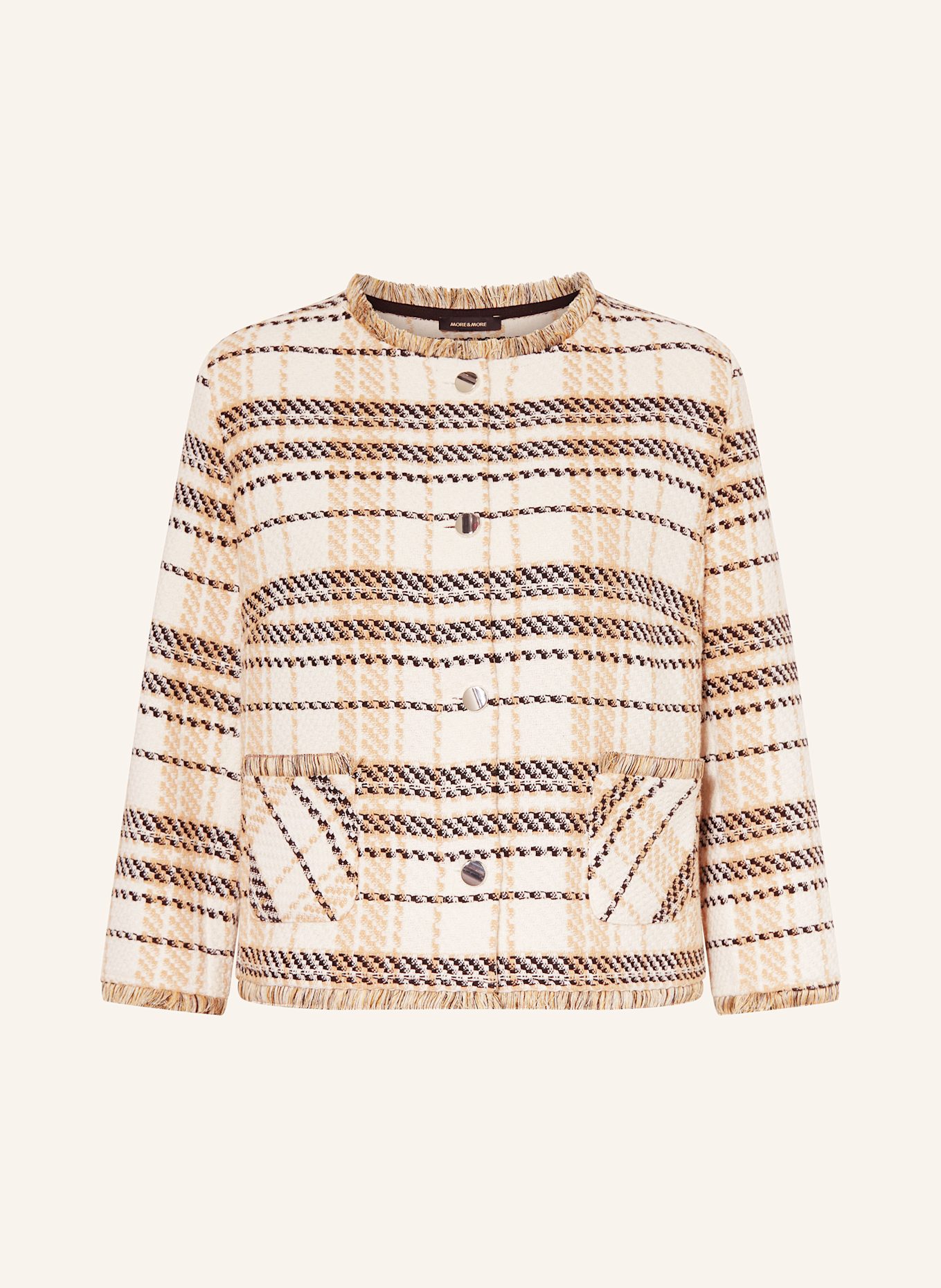 MORE & MORE Tweed-Jacke: ECRU / BEIGE / SCHWARZ