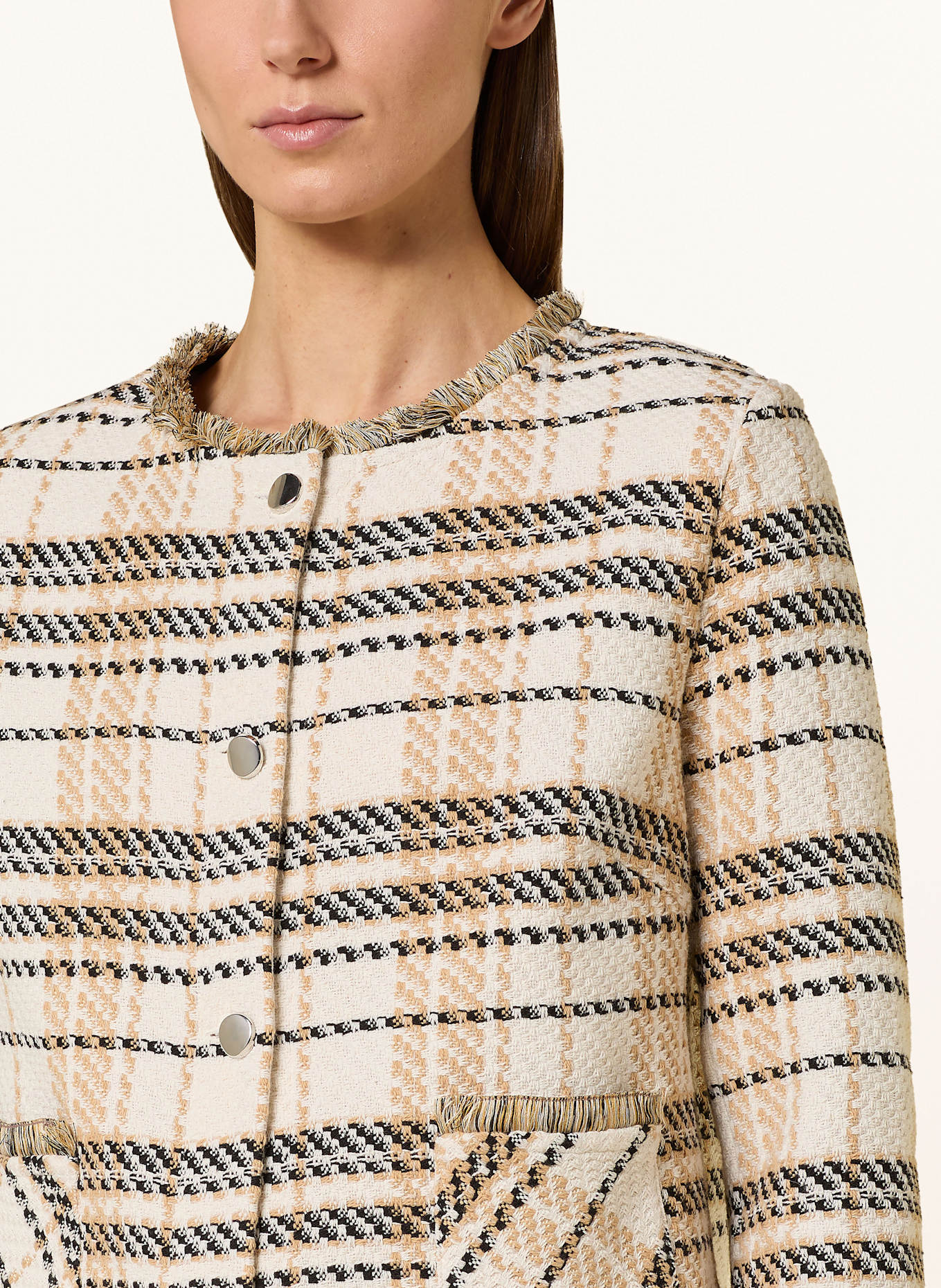 MORE & MORE Tweed-Jacke: ECRU / BEIGE / SCHWARZ