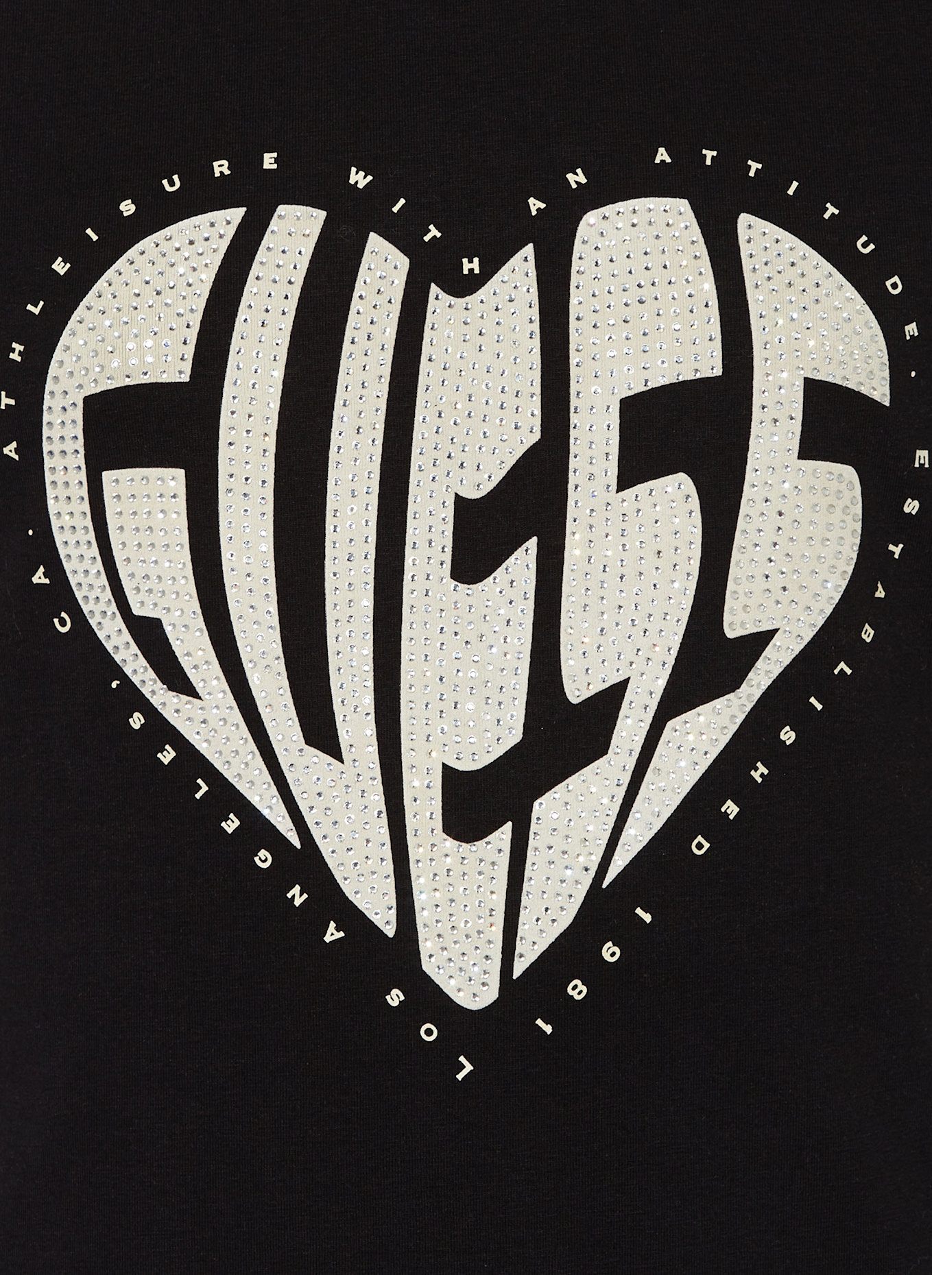 GUESS Tričko MINIME s ozdobnými kamínky: ČERNÁ