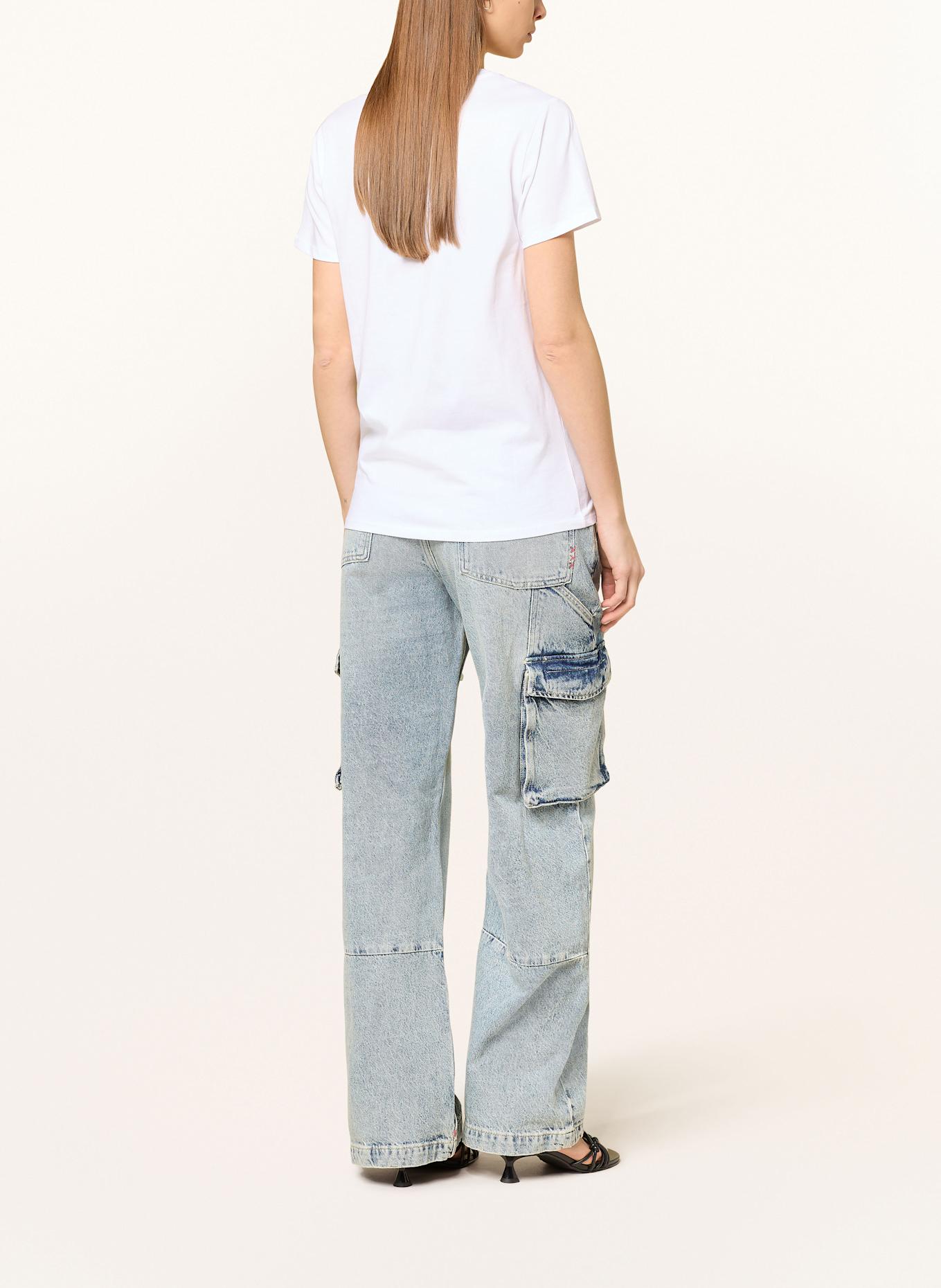 GUESS T-shirt with decorative gems: WHITE